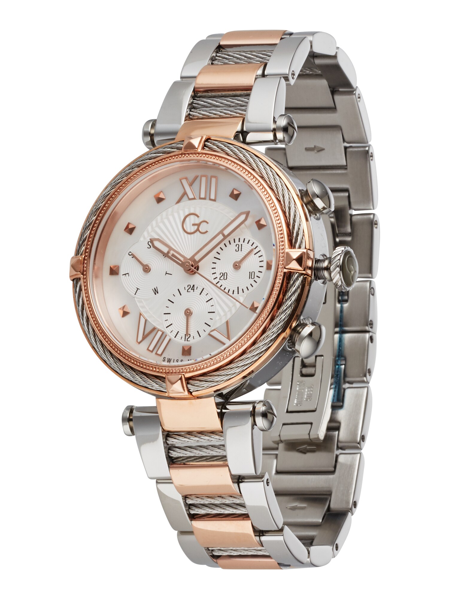 Gc Analoginis (įprastinio dizaino) laikrodis  rožinio aukso spalva / sidabrinė