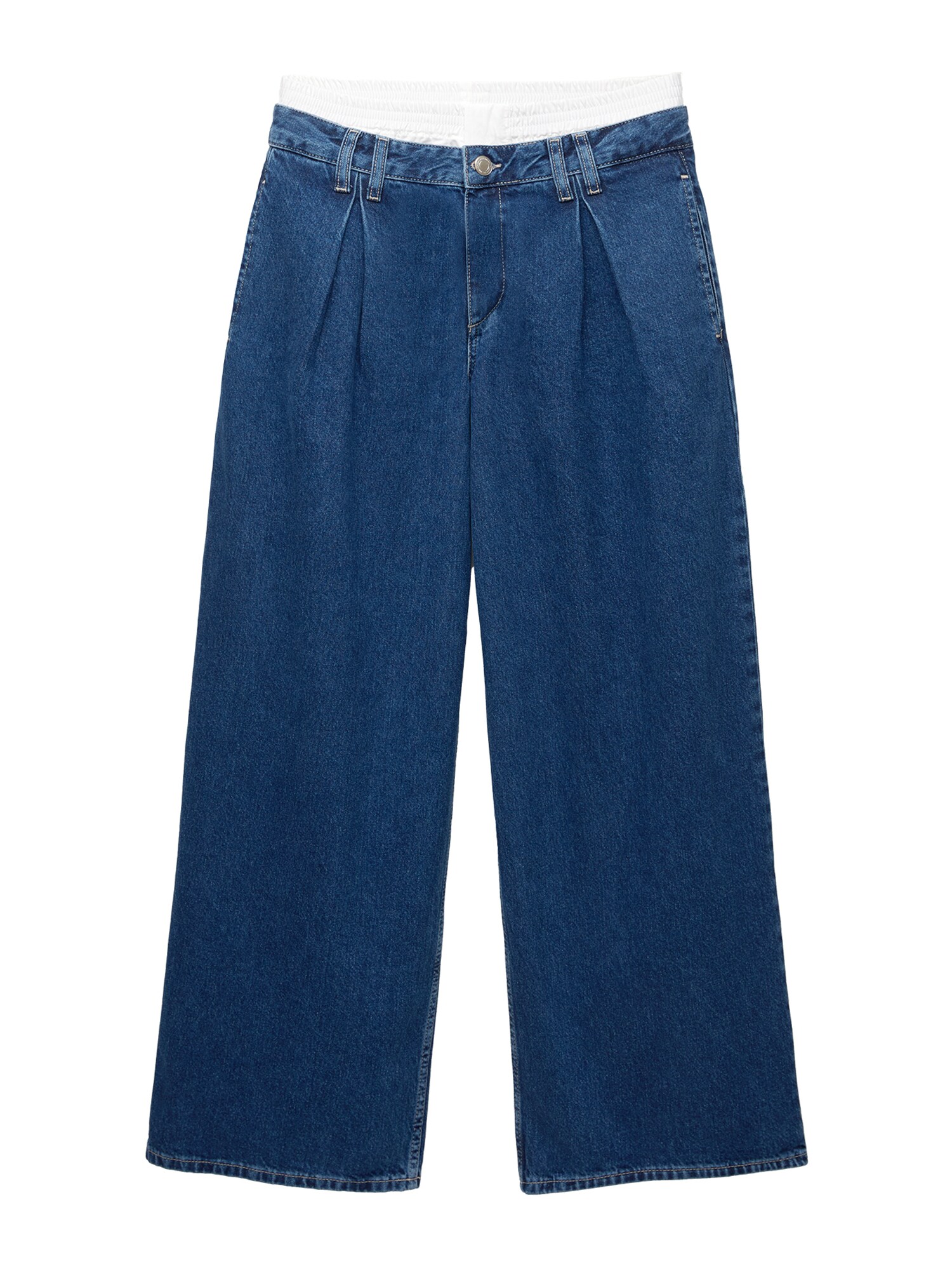 Pull&Bear Redős farmer  sötétkék / fehér akciós termékkép 1