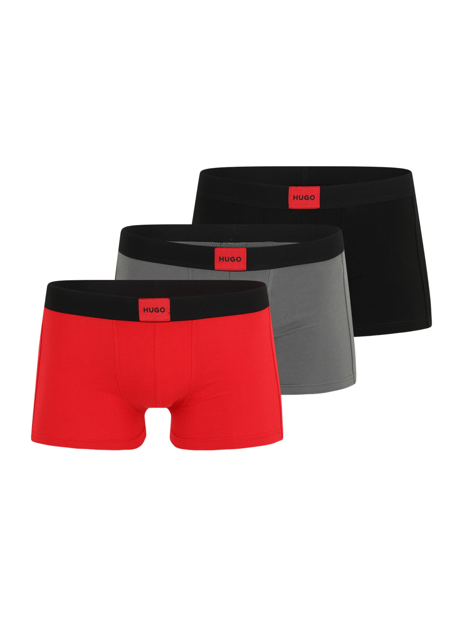 HUGO Boxeri GALAXY  gri amestecat / roșu / negru