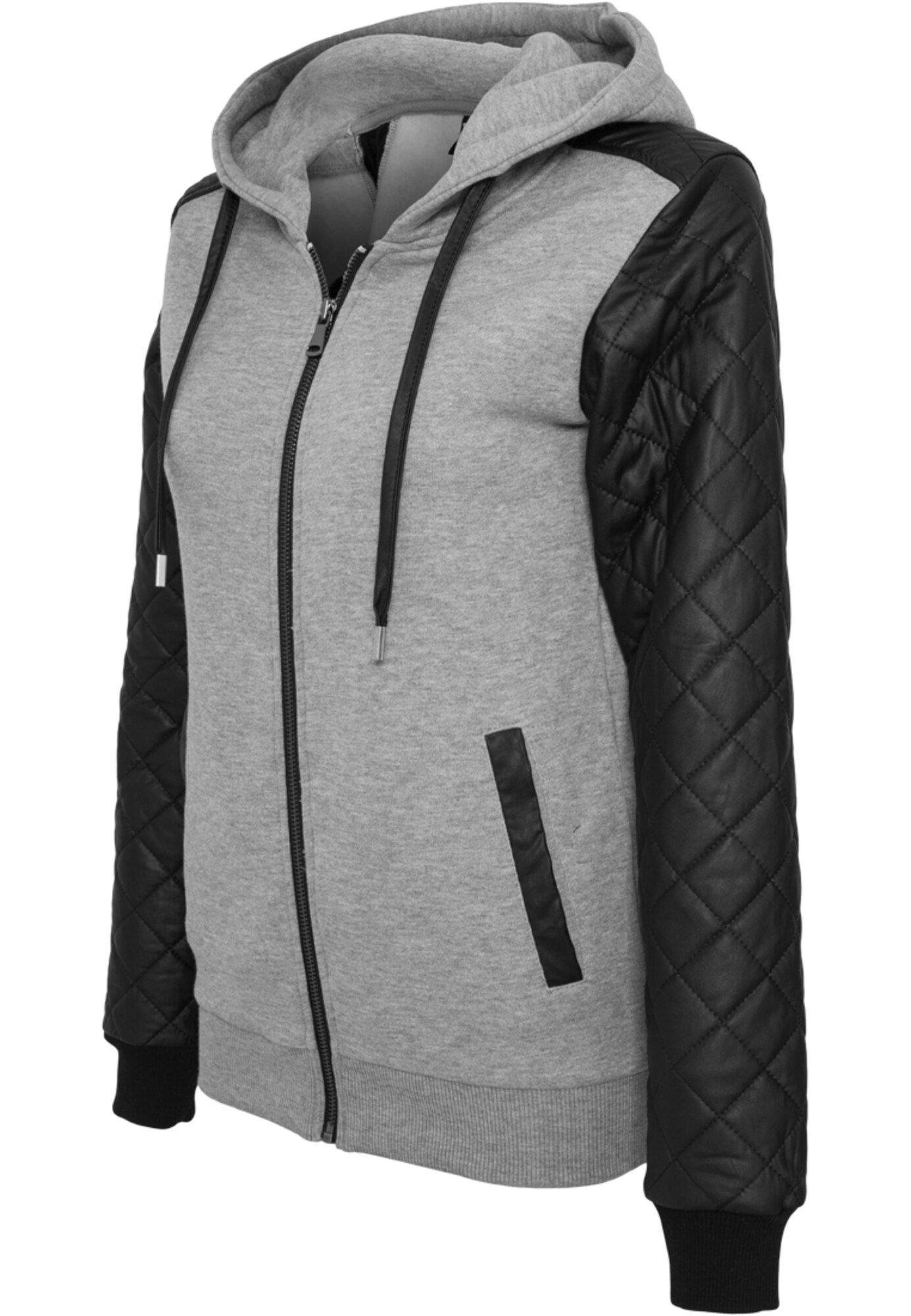Urban Classics Tepláková bunda 'Diamond' sivá / čierna (obrázok 6)