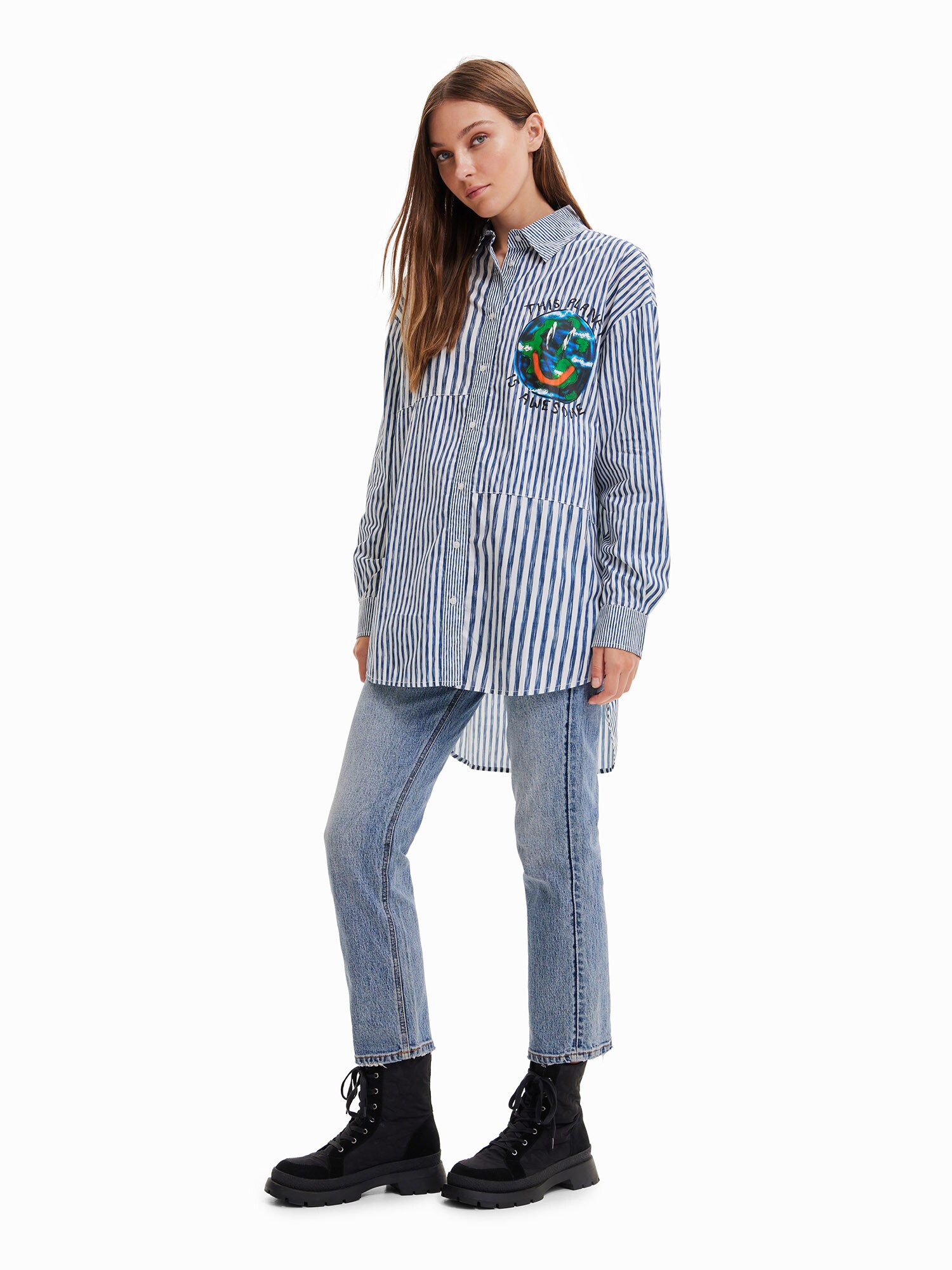 Desigual Blúz 'Lana'  kék / zöld / narancs / fehér termék 2. képe