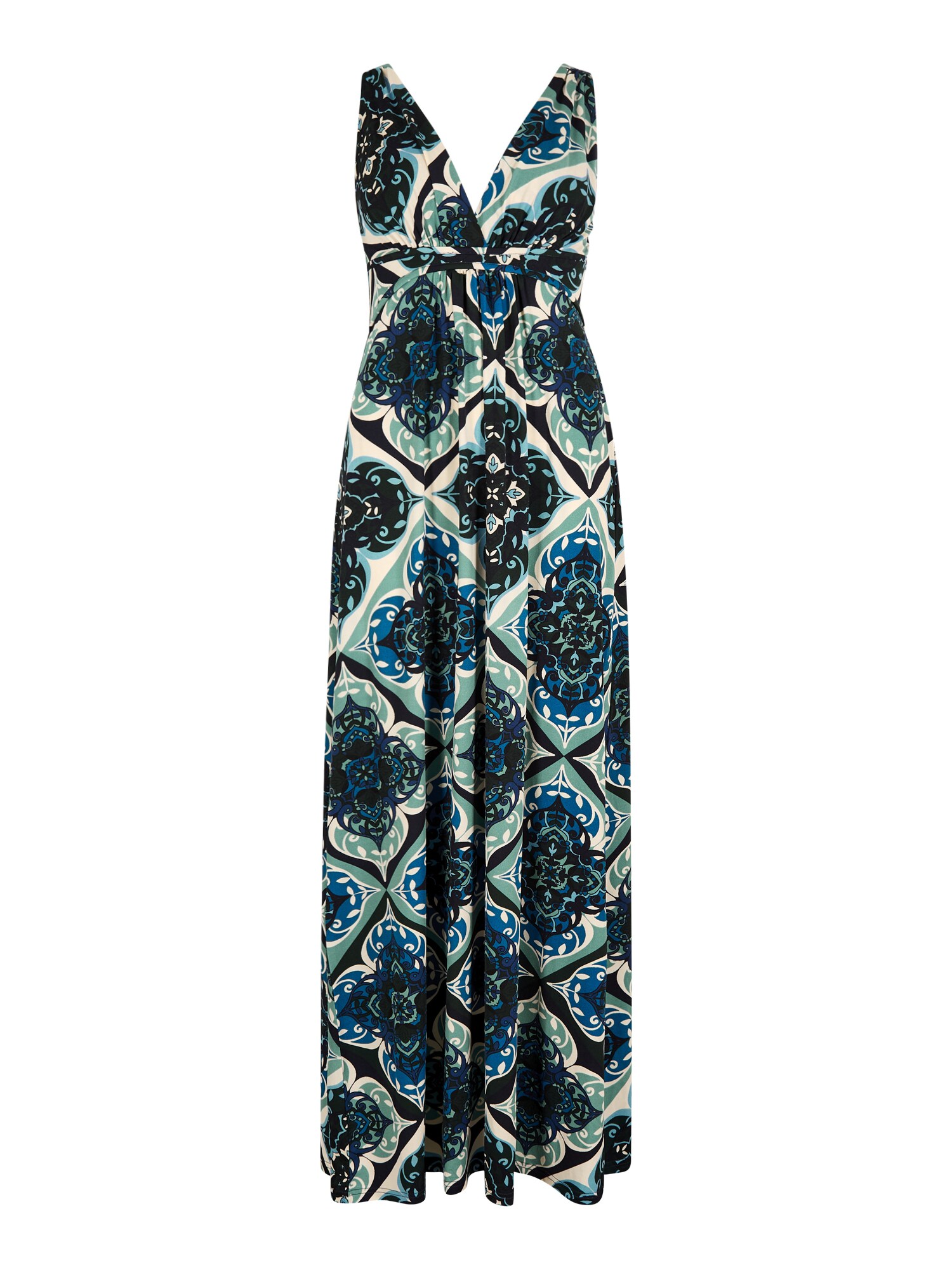 Apricot Tile Print Jersey Maxi Dress