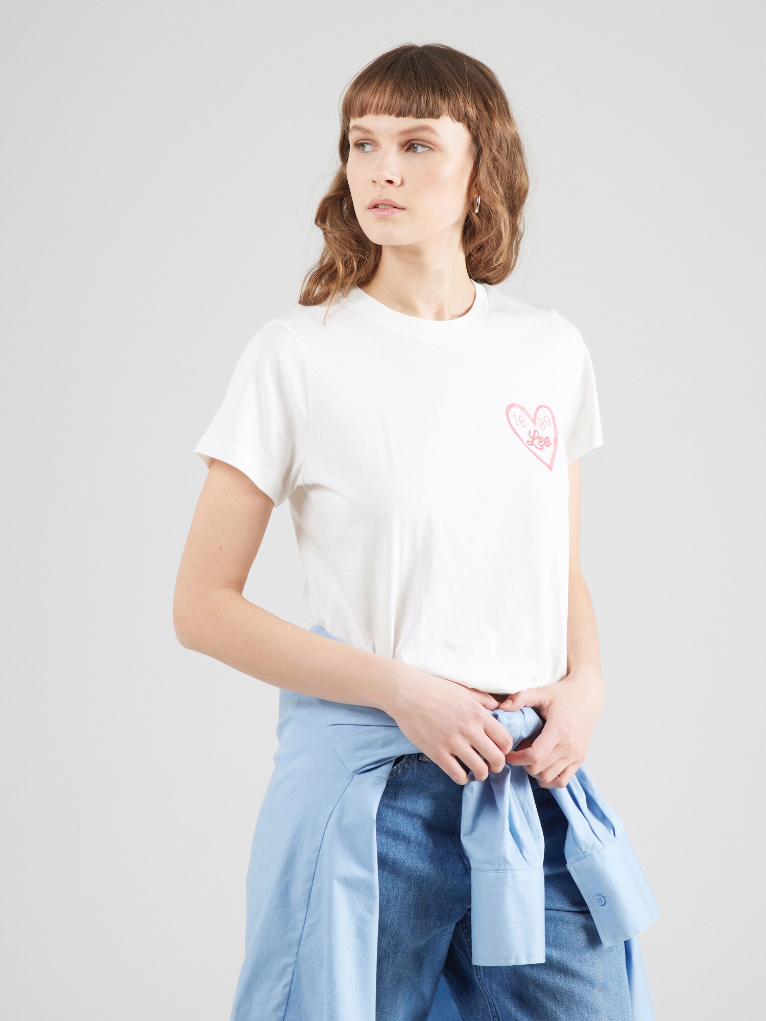Lee Póló 'SMALL LOGO TEE'  ekrü / világos-rózsaszín termék 2. képe