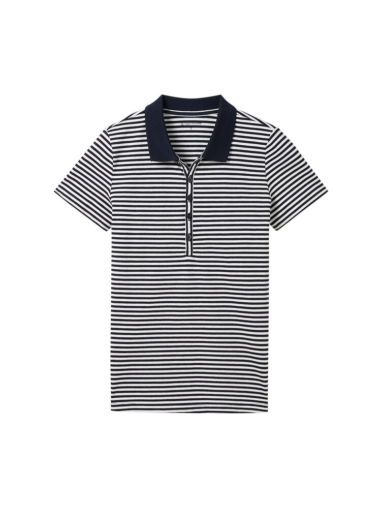 TOM TAILOR Poloshirt Damen Größe XS marine / weiß