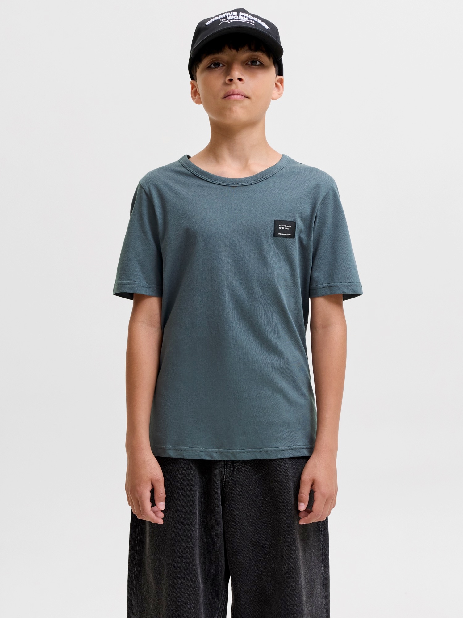Jack & Jones Junior Tričko 'JJCLEVELAND'  tmavosivá