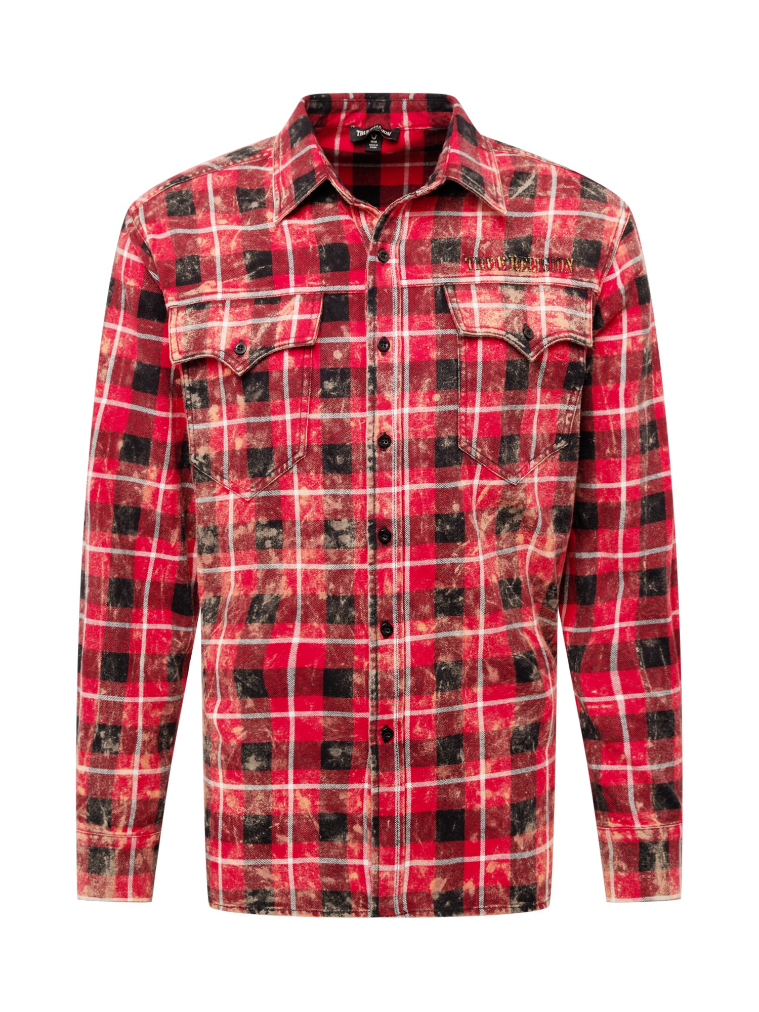 True Religion Marškiniai raudona / juoda / smėlio spalva