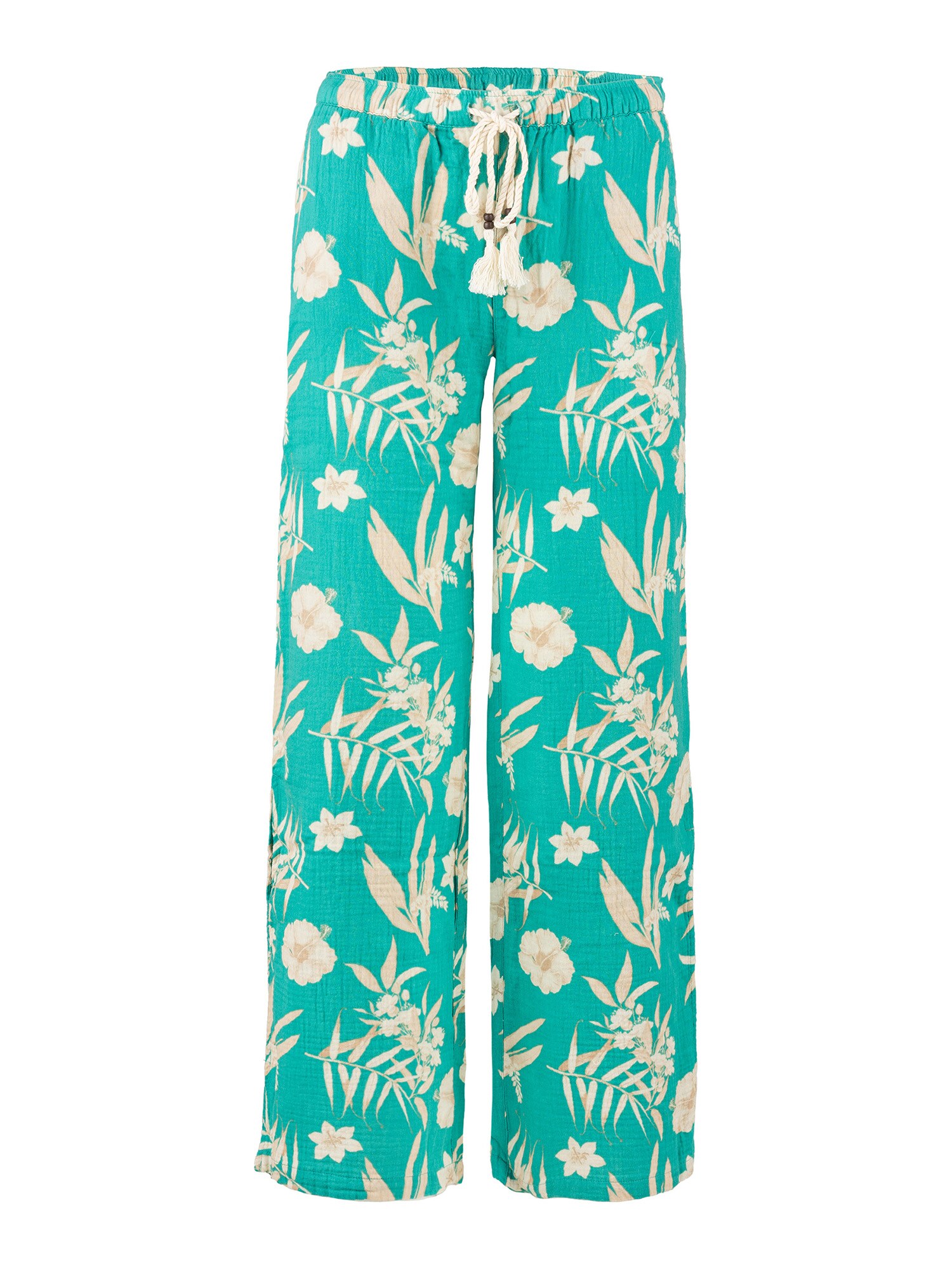 Pj Salvage Pyjamabroek 'Tahitian Tropics' Beige / Turquoise