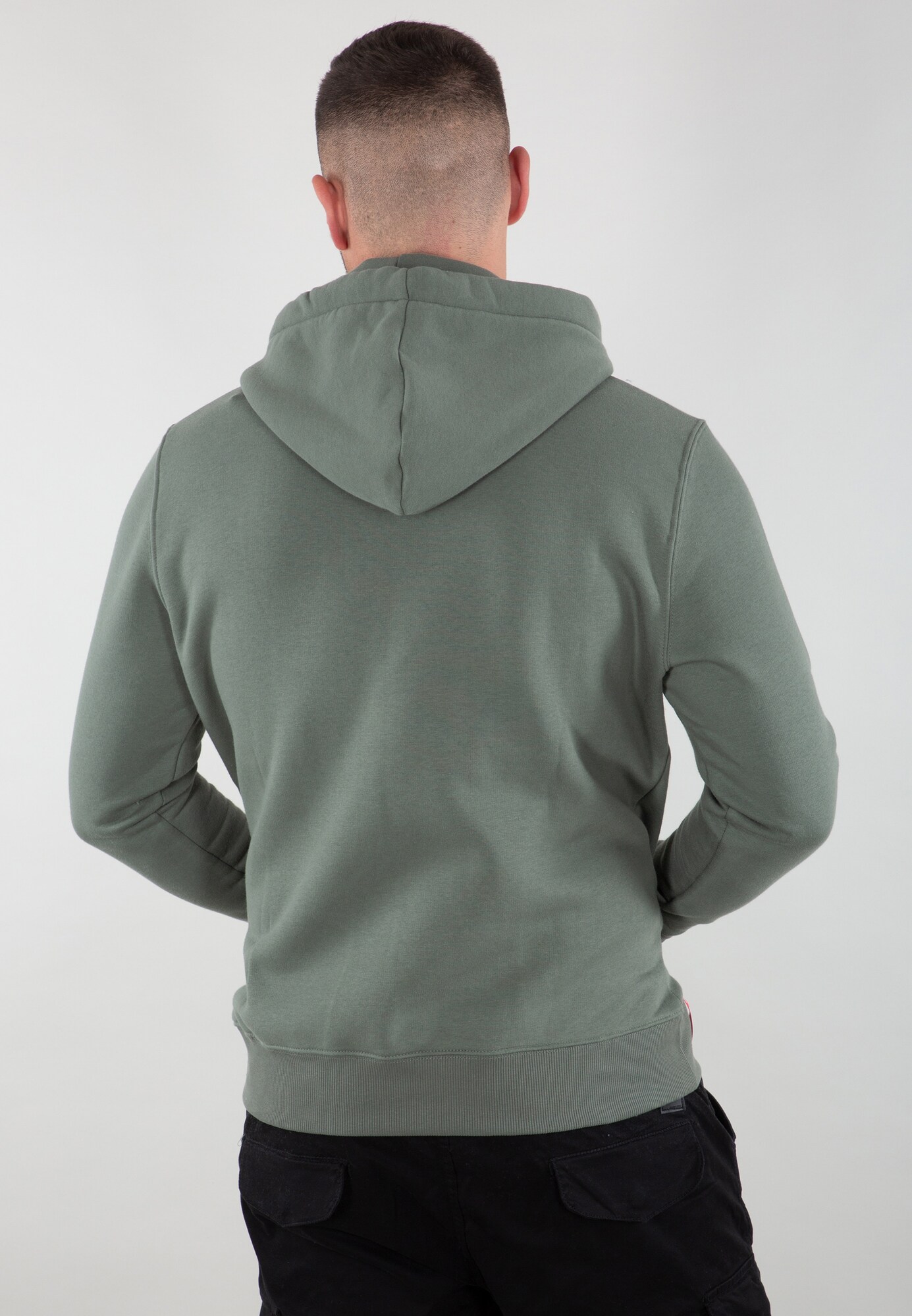 ALPHA INDUSTRIES Mikina zelená / biela (obrázok 4)