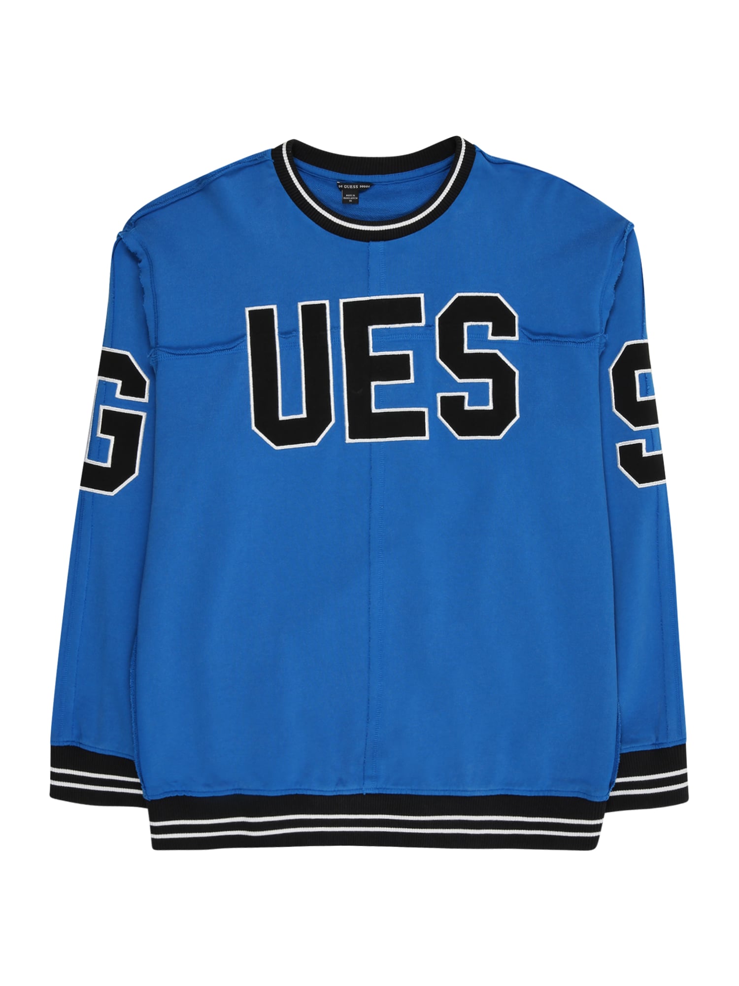 GUESS Tricou  albastru / negru / alb