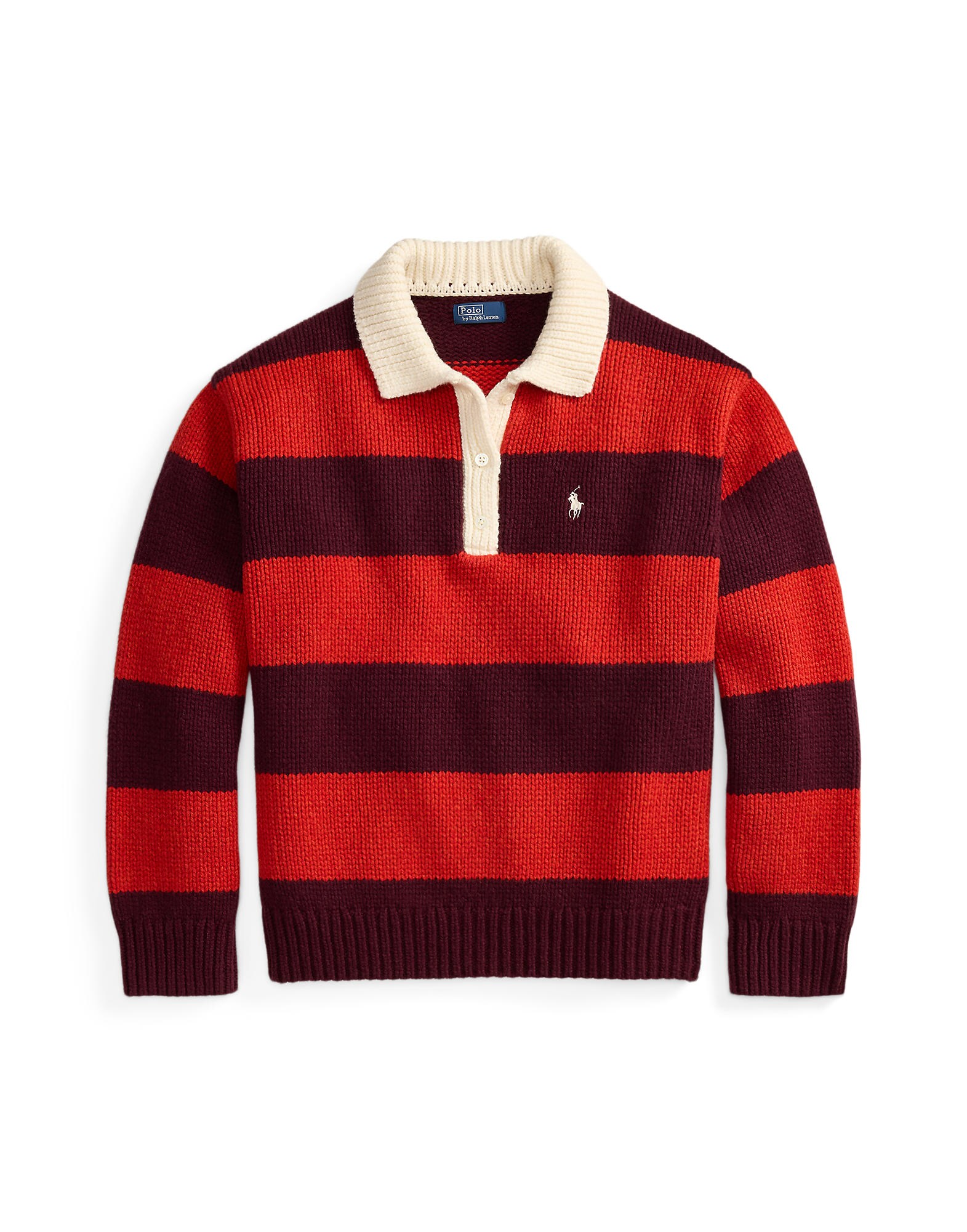 Polo Ralph Lauren Sveter  svetlobéžová / červená / vínovo červená