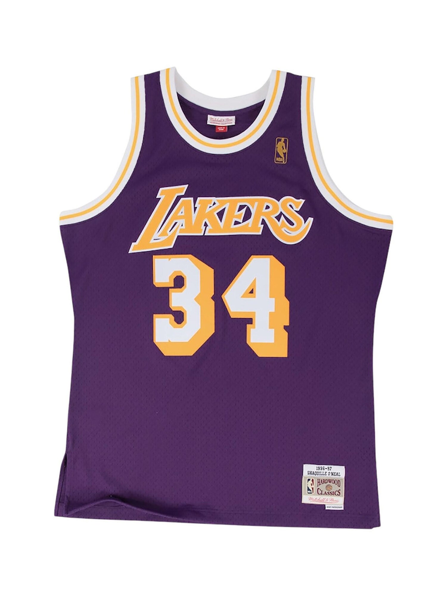 Mitchell & Ness Dres 'Los Angeles Lakers Shaquille O'Neal 1996/97' fialová / svetlooranžová / prírodná biela