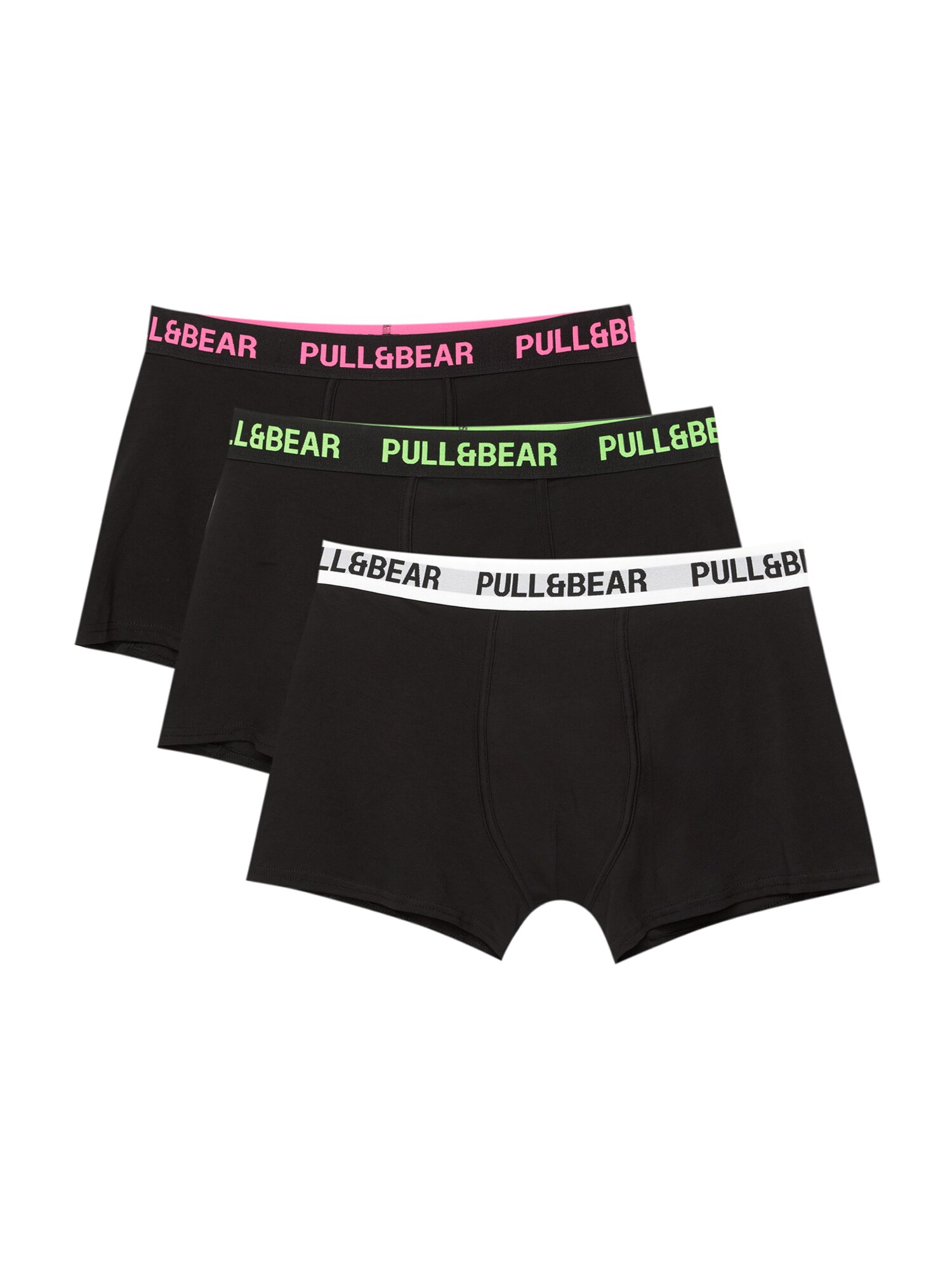 Pull&Bear Boxeralsók  világoszöld / rózsaszín / fekete / fehér akciós termékkép 1