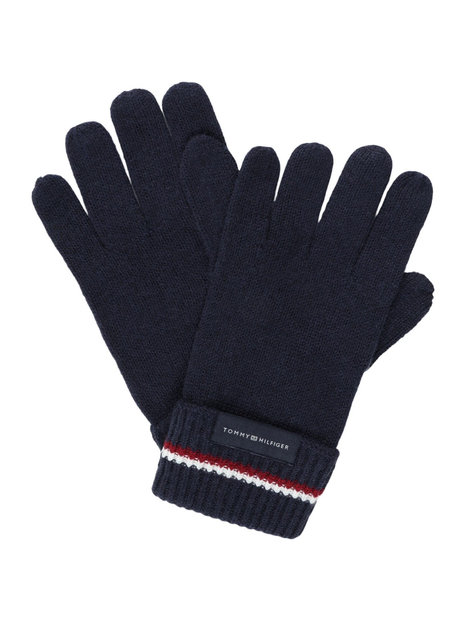 TOMMY HILFIGER Prstové rukavice  tmavomodrá / svetločervená / biela