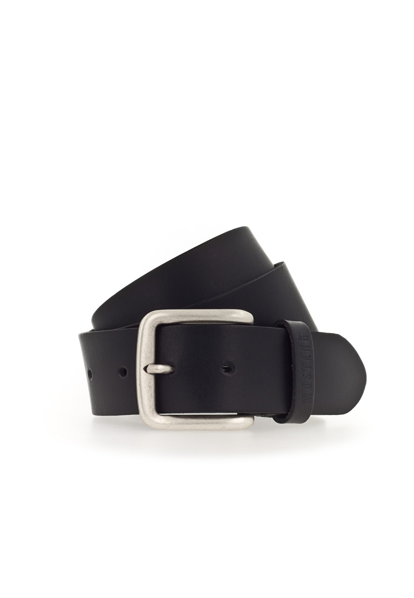 MUSTANG Curea  negru / argintiu