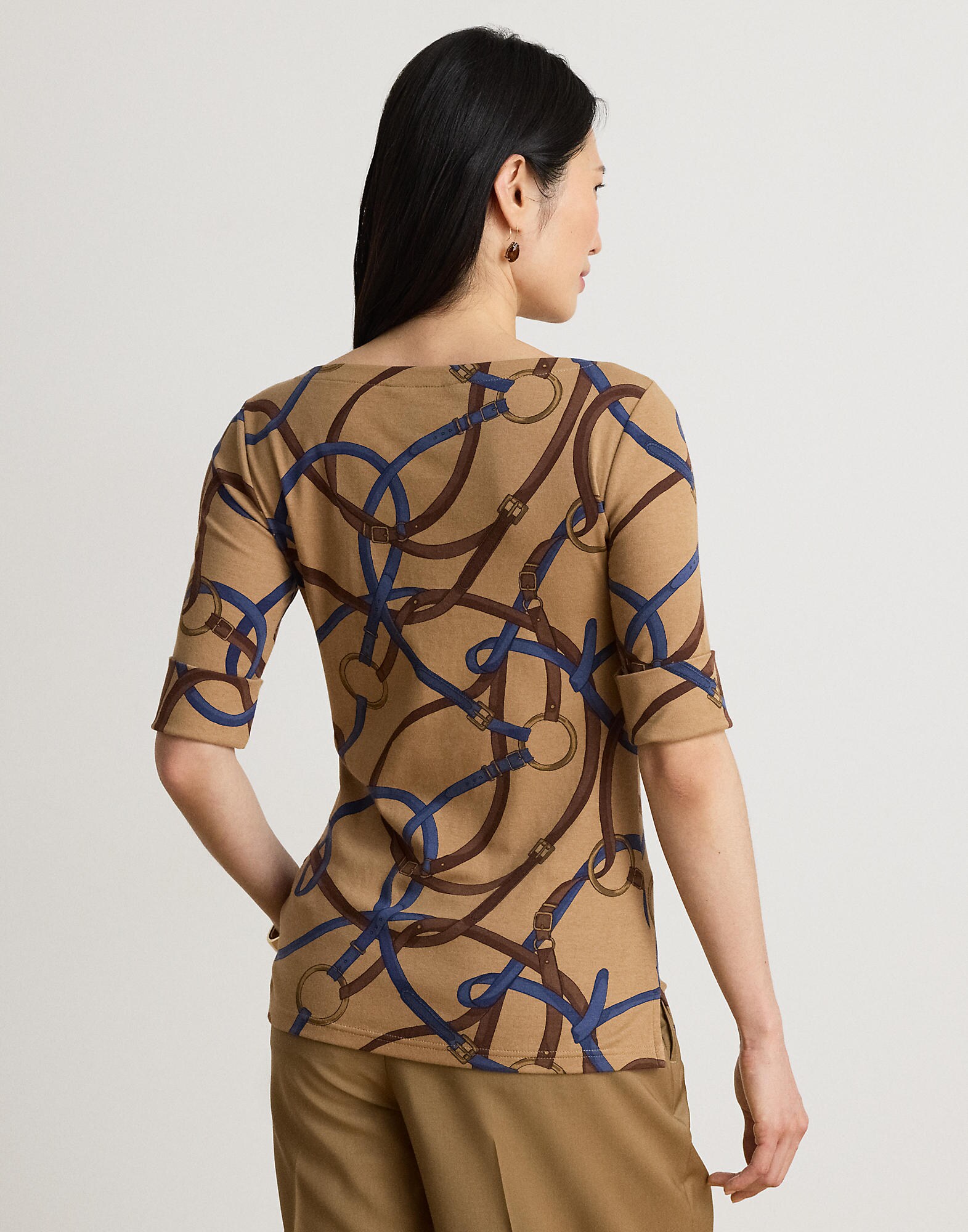Lauren Ralph Lauren Camiseta camelo / zafiro / marrón / marrón oscuro – imagen 3