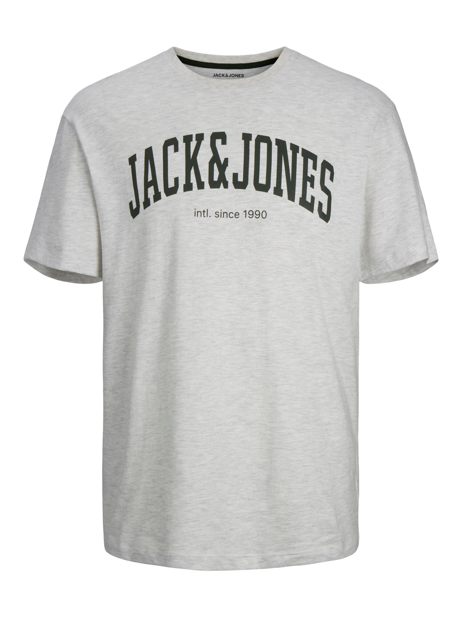 JACK & JONES Tričko 'JJEJosh'  čierna / biela melírovaná