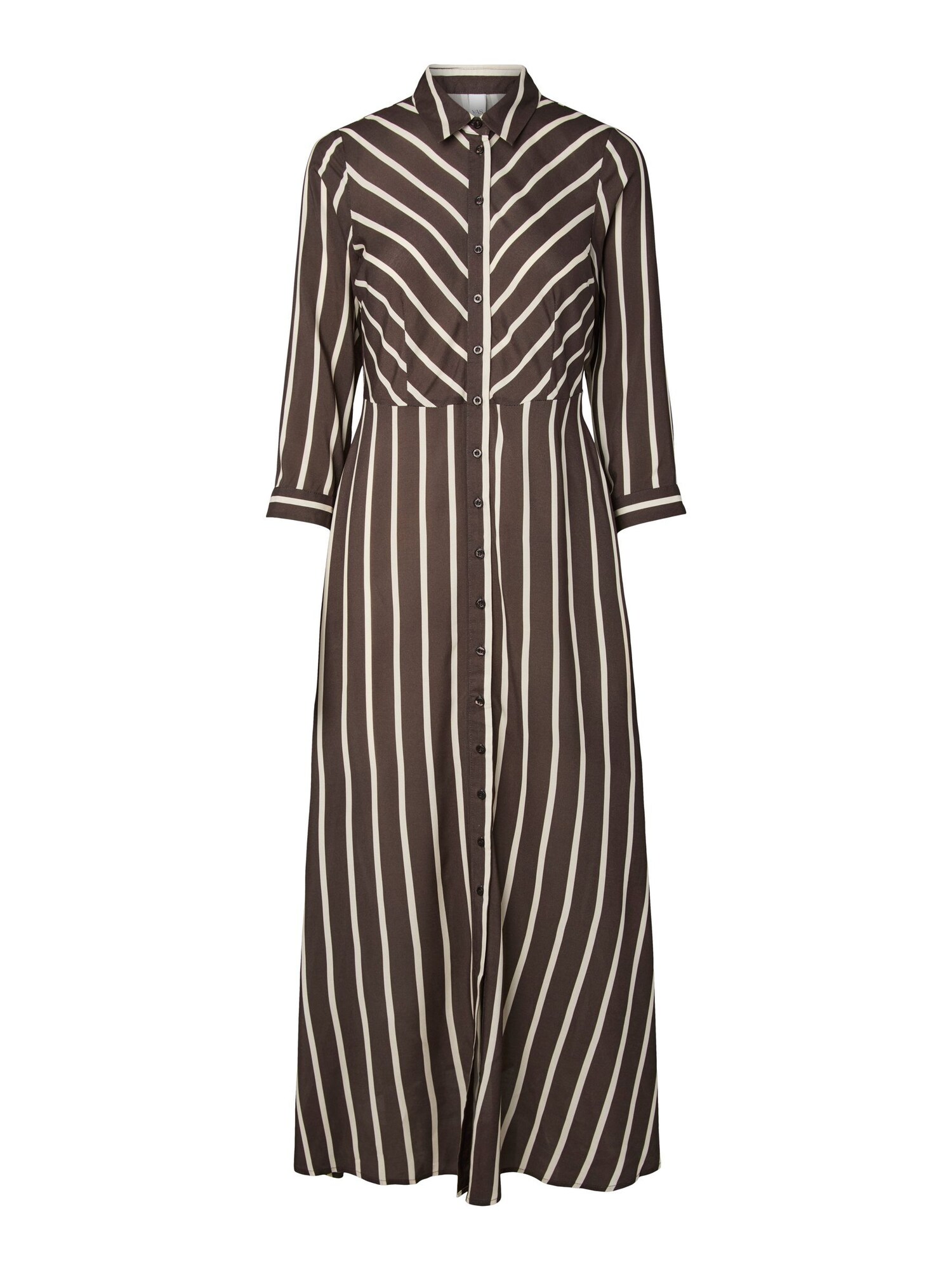 YAS Vestido camisero 'YASSavanna'  marrón / blanco