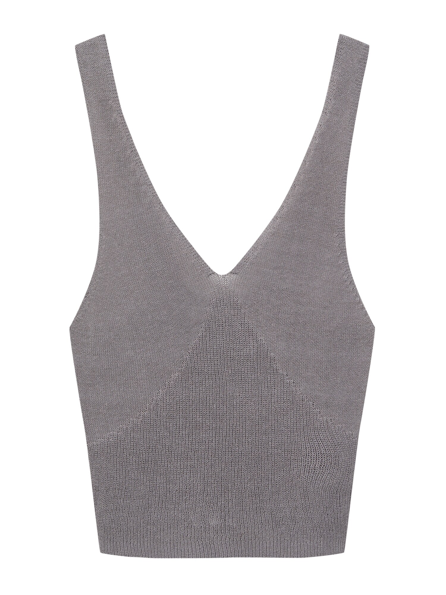 Pull&Bear Vyšívaný top  tmavosivá
