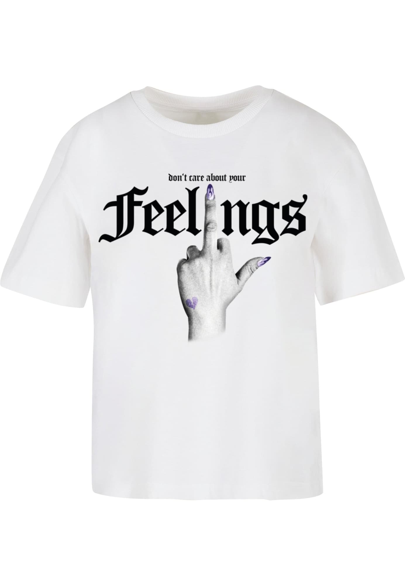 Miss Tee Tricou Dont Care  gri / negru / alb