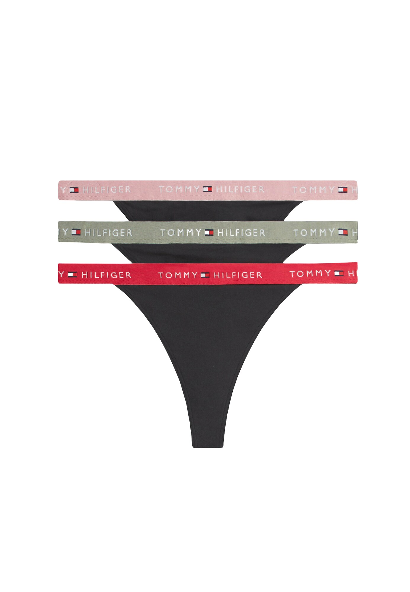 Tommy Hilfiger Underwear Tanga verde deschis / roz / roșu / negru