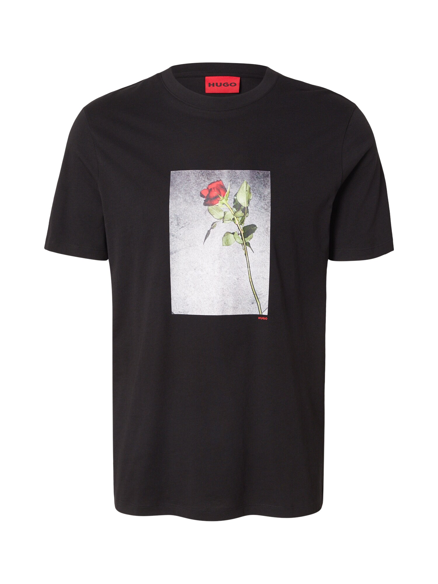 HUGO Camiseta 'Durose'  gris claro / verde / rojo / negro