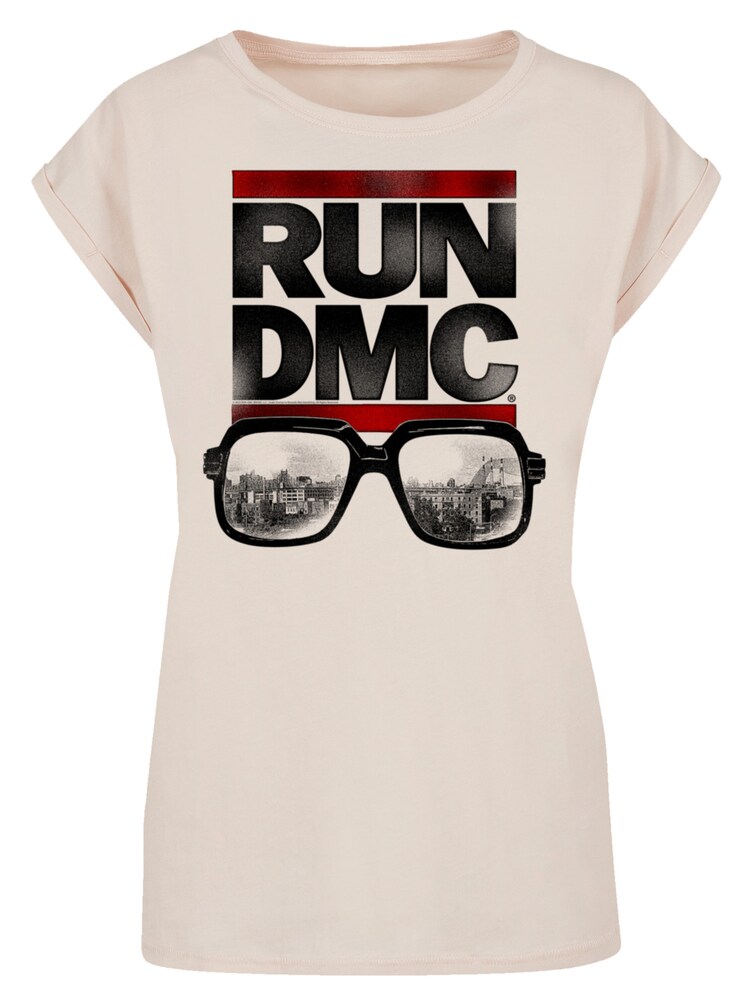 F4NT4STIC T-Shirt 'Run DMC Glasses NYC' Damen Größe XXXL sand / rot / schwarz