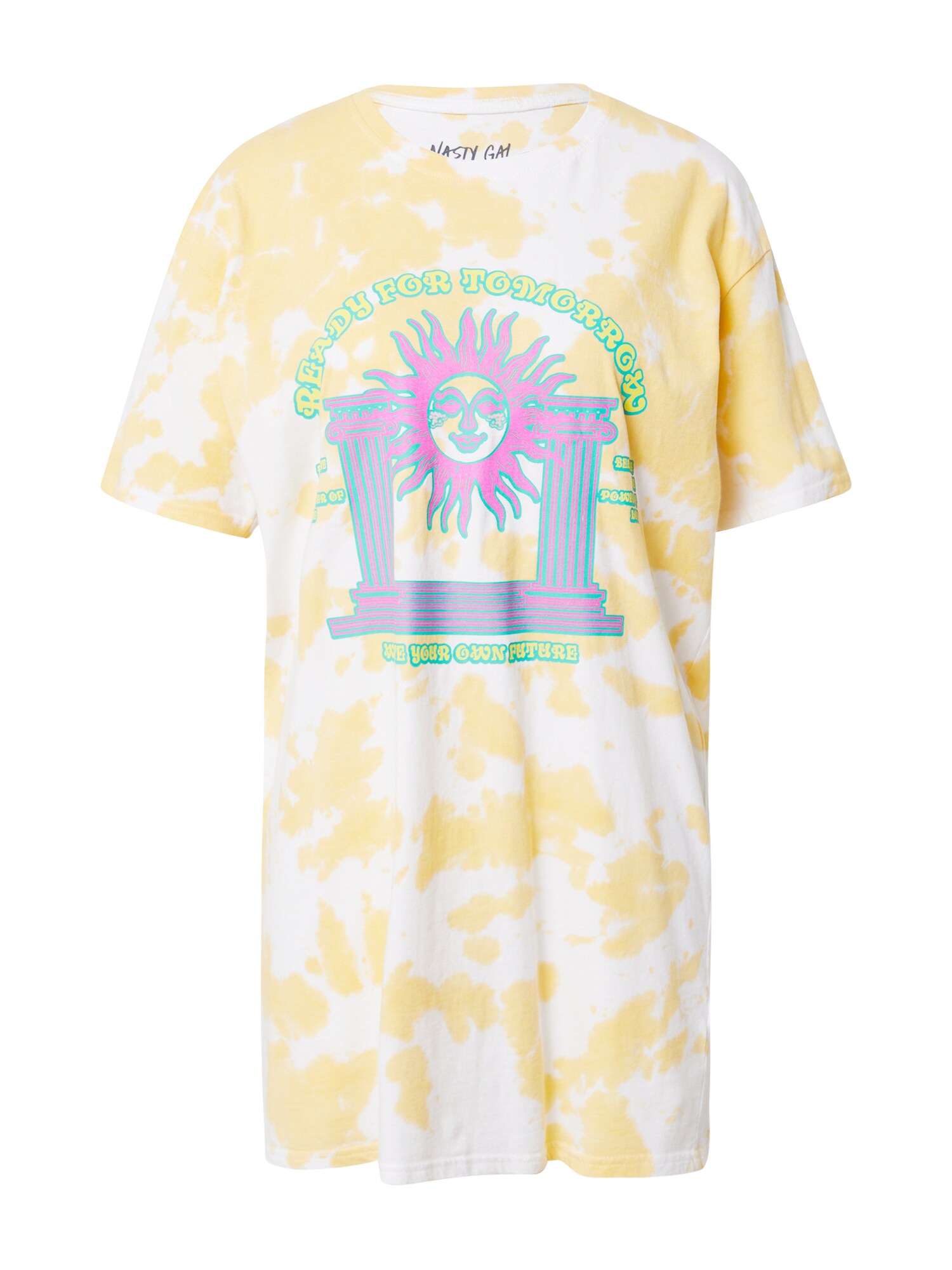 Nasty Gal Rochie  verde jad / lila / portocaliu deschis / alb