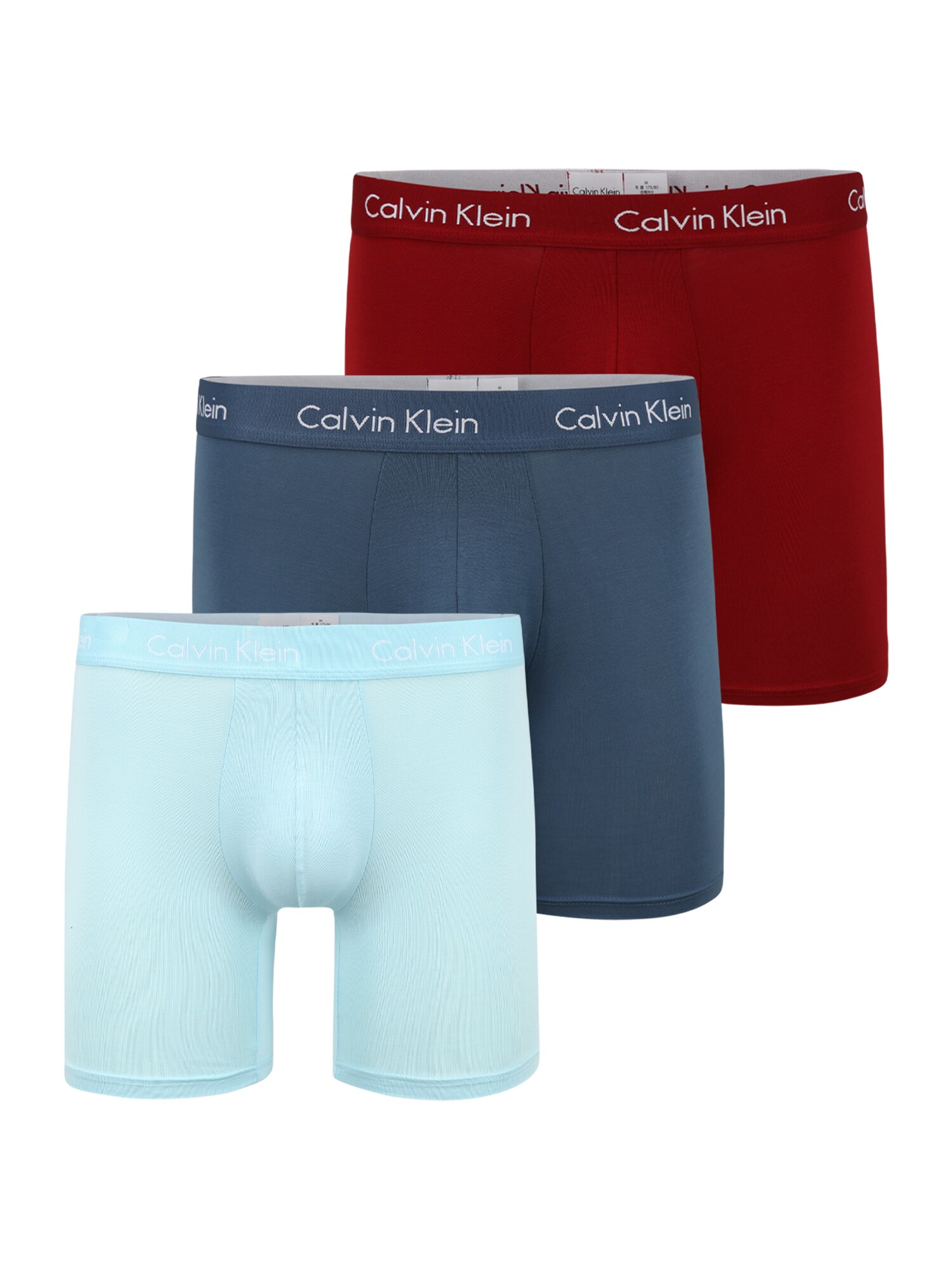 Calvin Klein Underwear Boxer trumpikės  azuro / melsvai pilka / rubinų raudona / balta