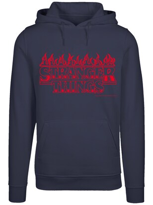 F4NT4STIC Sweatshirt ‘Stranger Things Flames Netflix TV Series’ Donkerblauw / Rood