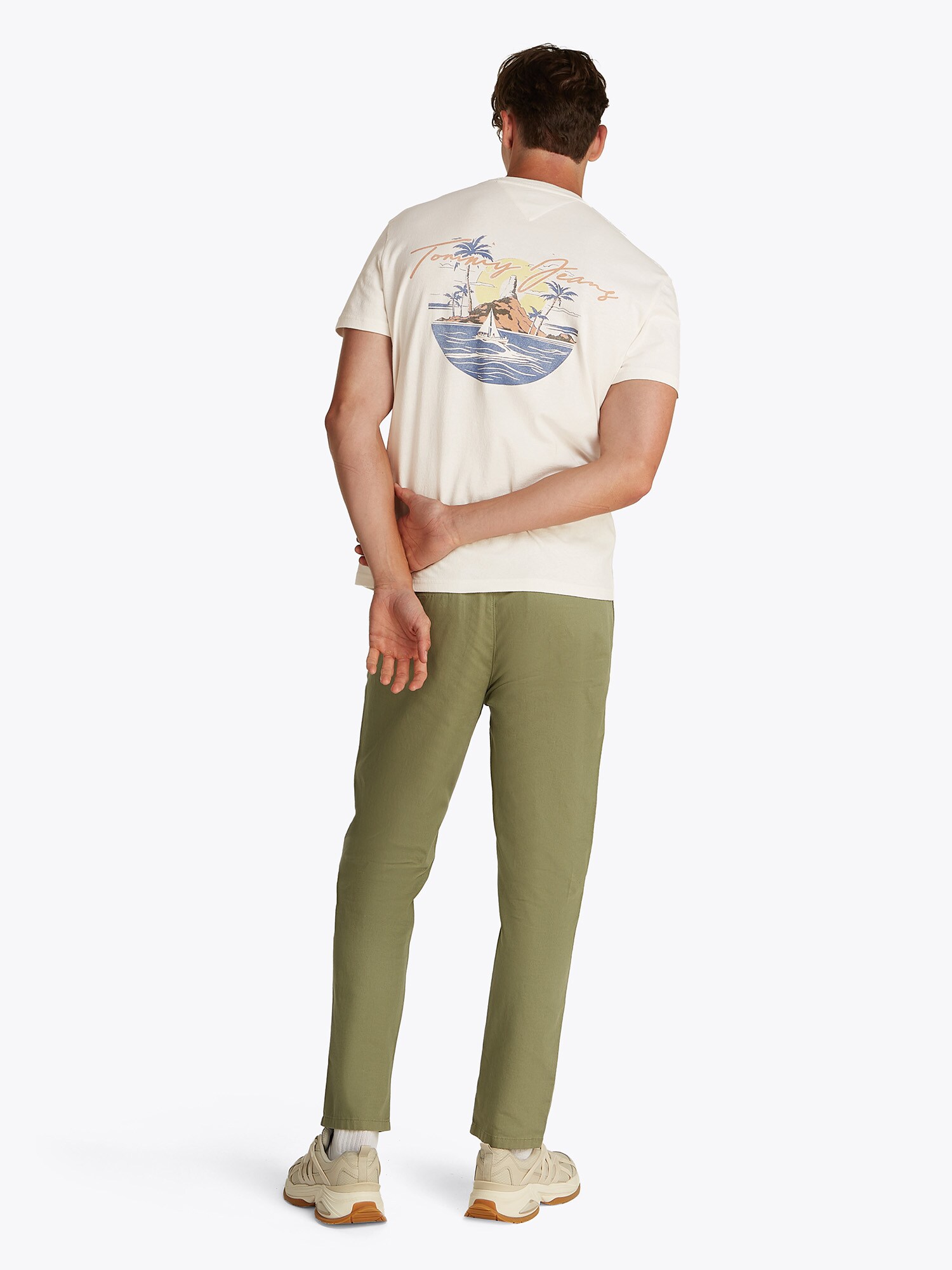 Tommy Jeans Tričko 'SAILING' zafírová / svetlooranžová / čierna / biela (obrázok 3)