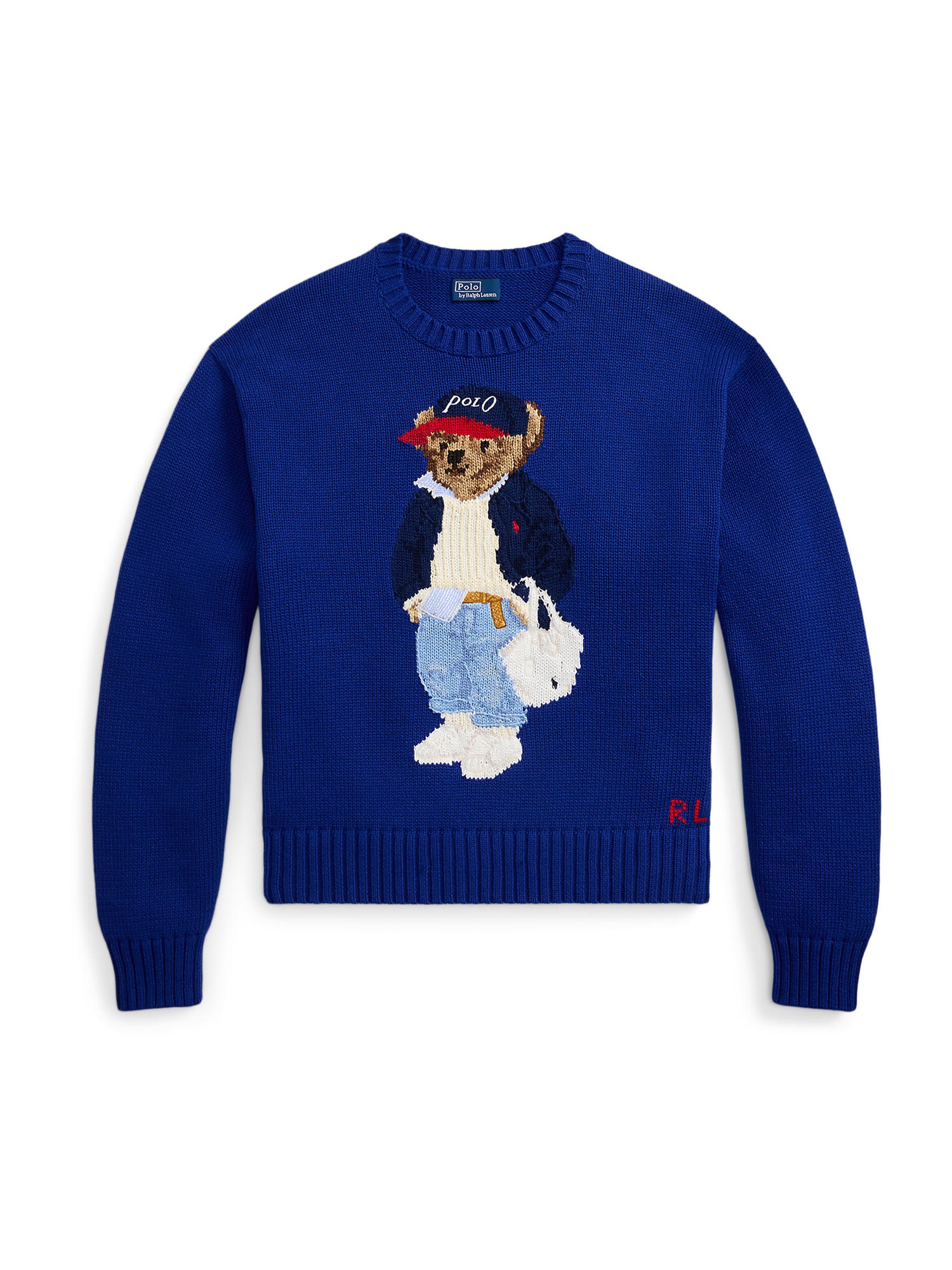Polo Ralph Lauren Pulover  albastru regal / maro deschis / roșu / alb