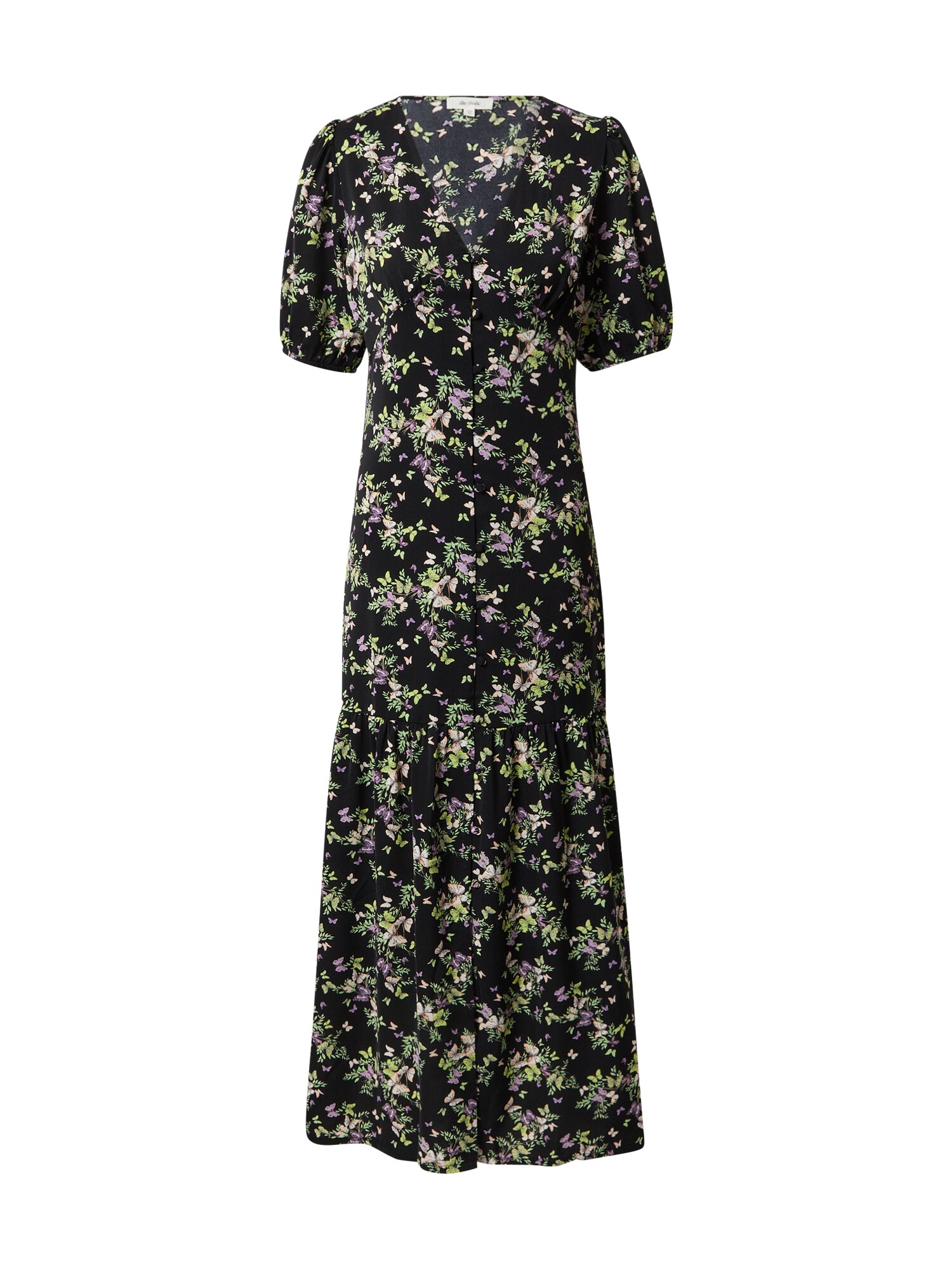 The Frolic Palaidinės tipo suknelė 'PAPILLON' smėlio spalva / šviesiai žalia / purpurinė / juoda