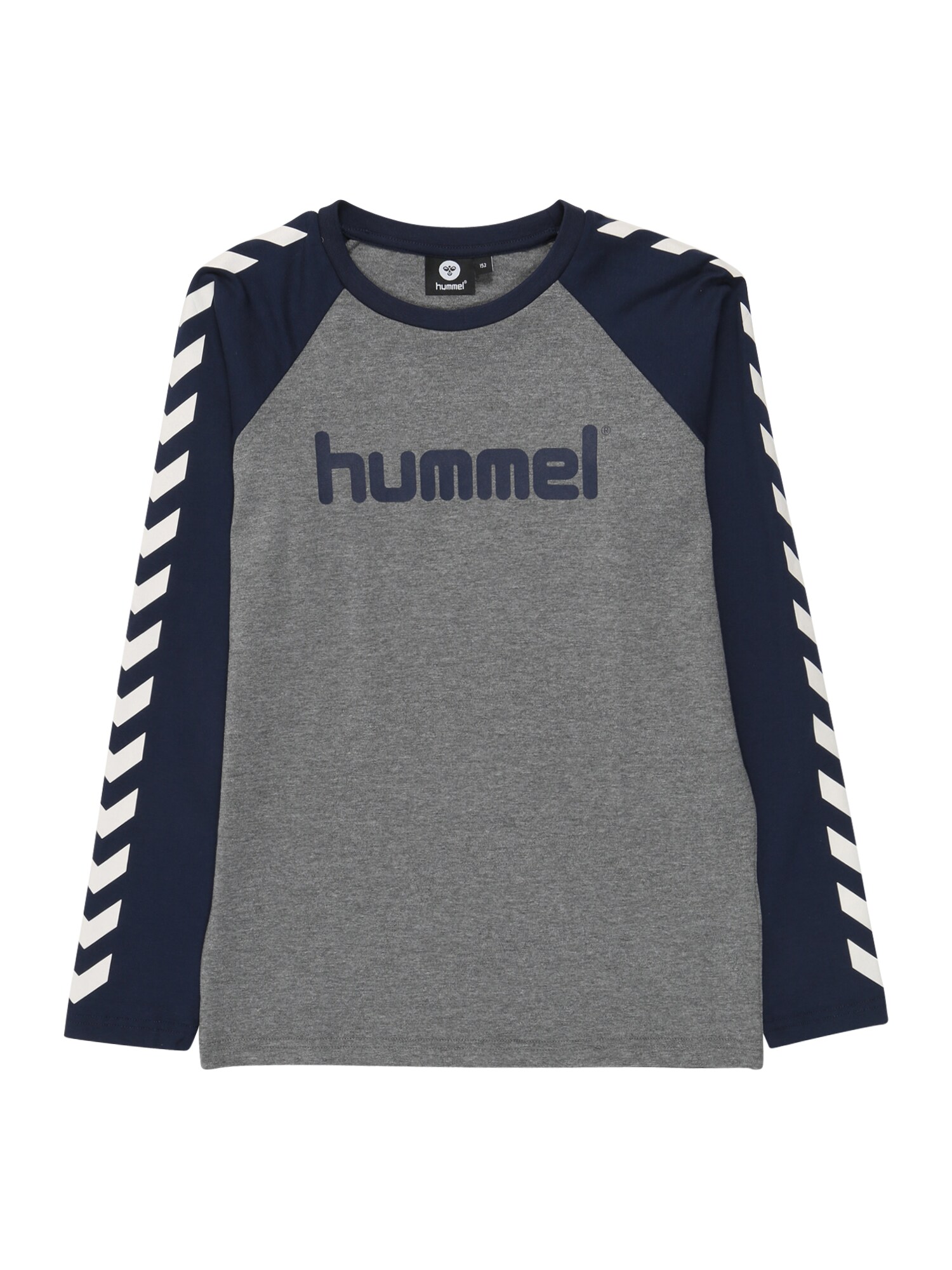 Hummel Marškinėliai  balta / margai pilka / tamsiai mėlyna