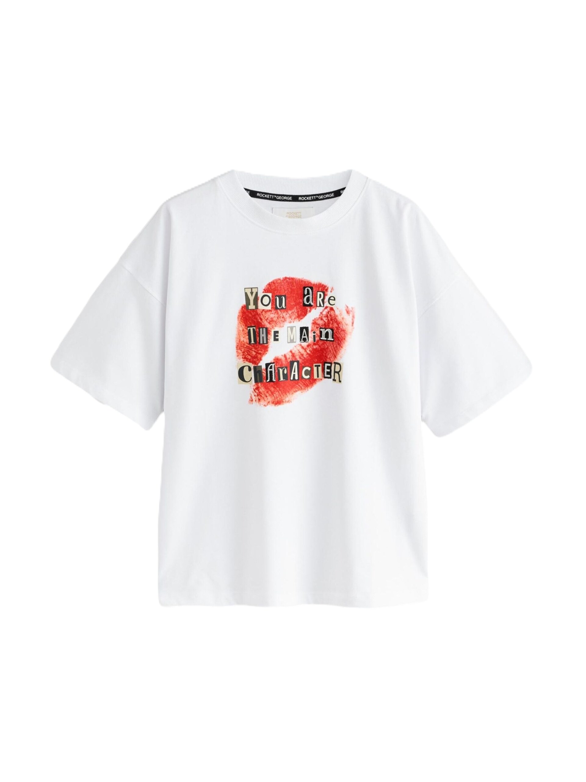 Rockett St George T-shirt ljusbeige / orangeröd / svart dam