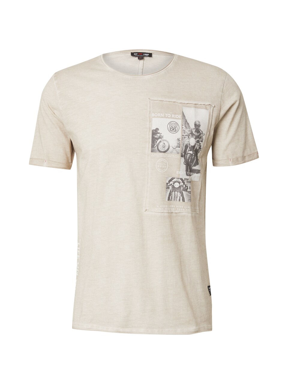T-shirt 'Wheels' mörkbeige / grå