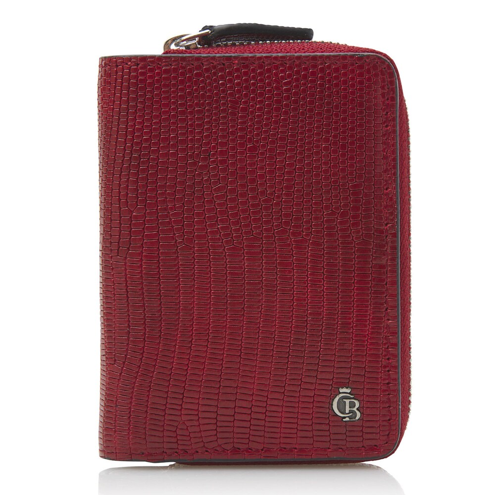 Castelijn & Beerens Portemonnaie 'Donna' Damen Größe XS/XL silbergrau / dunkelrot