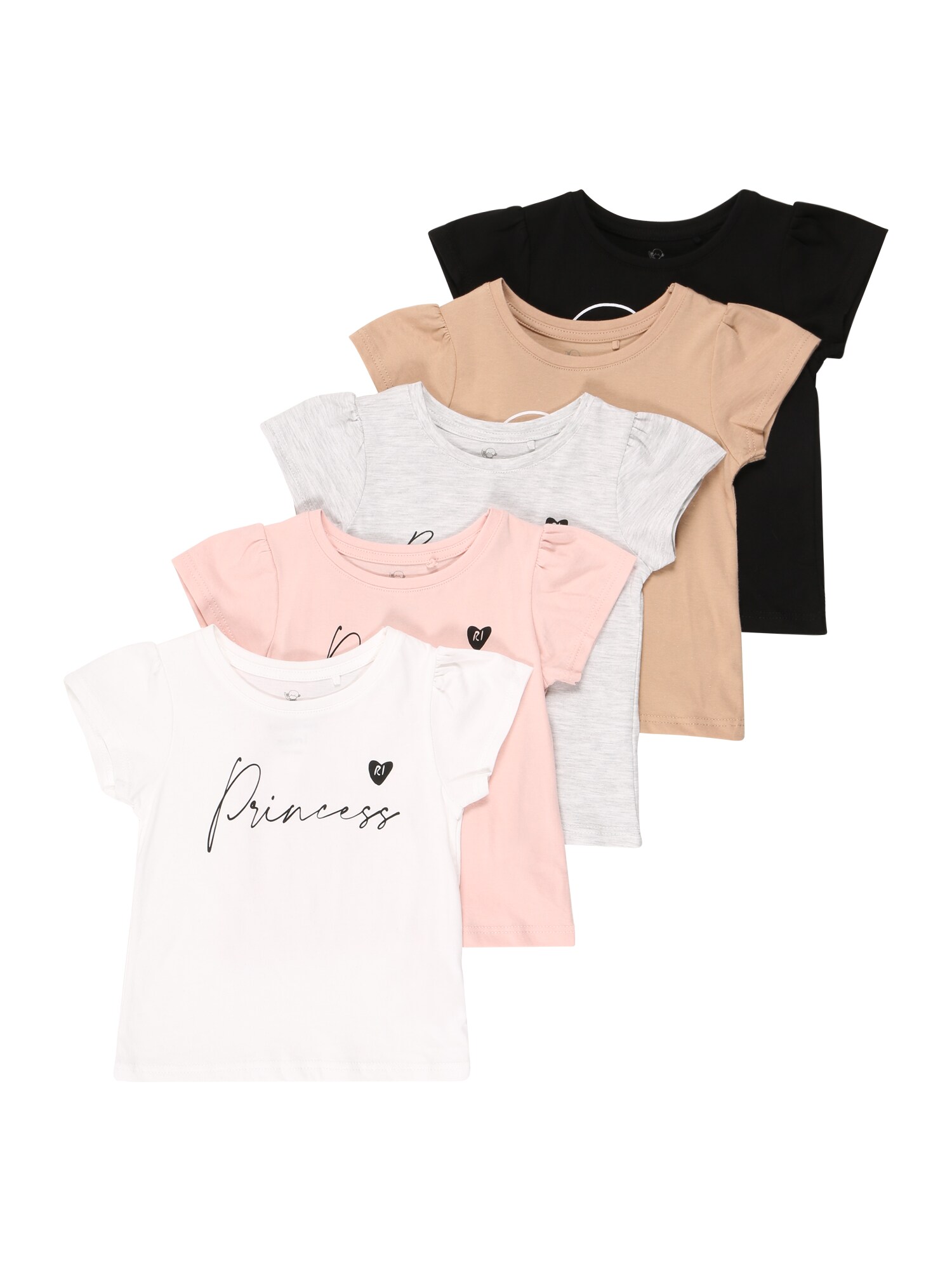 River Island Marškinėliai  rožių spalva / gelsvai pilka spalva / balta / šviesiai pilka / mišrios spalvos