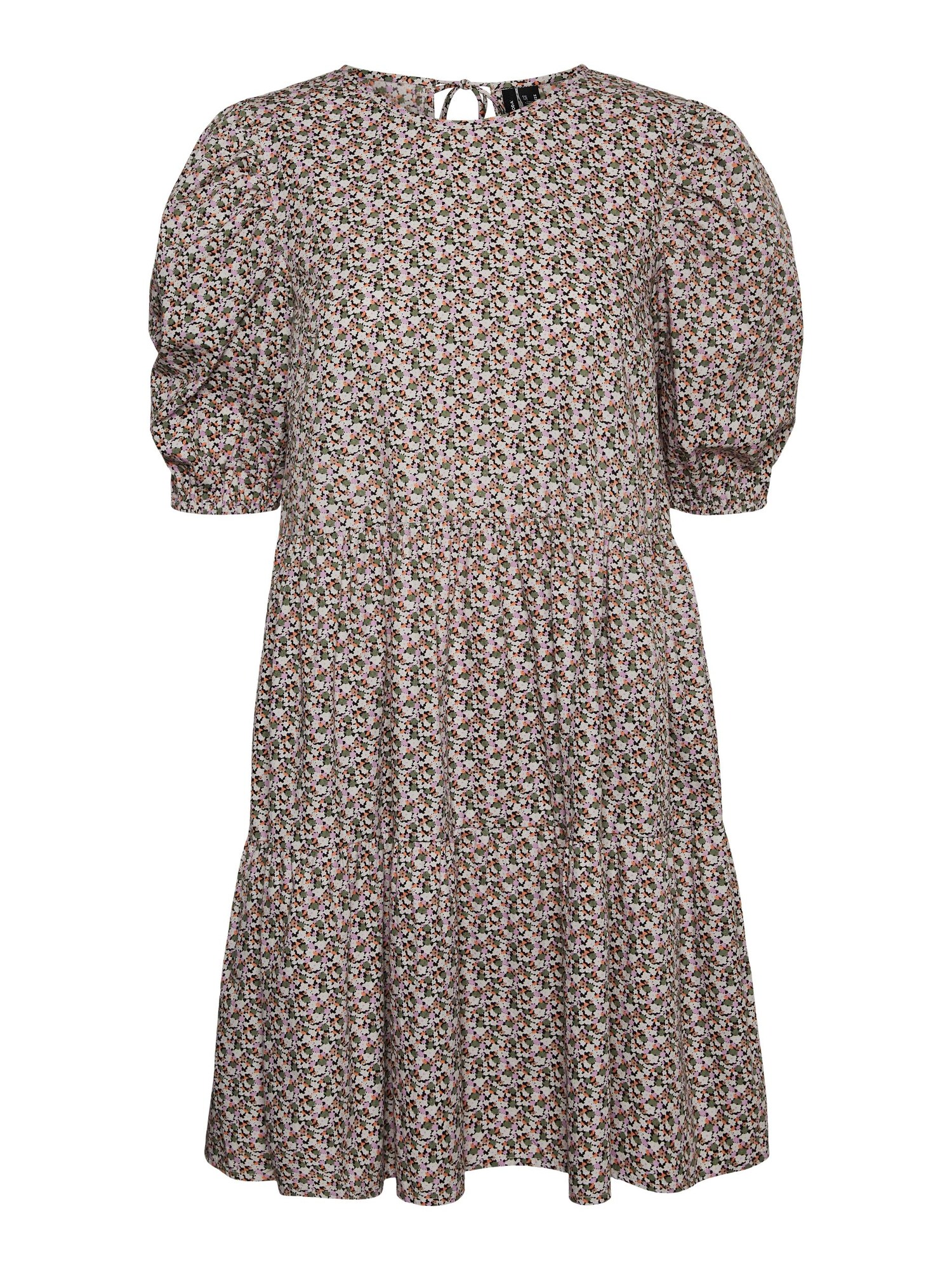 Vero Moda Rochie 'lykke'  Verde / Portocaliu Piersica / Roz Deschis / Negru