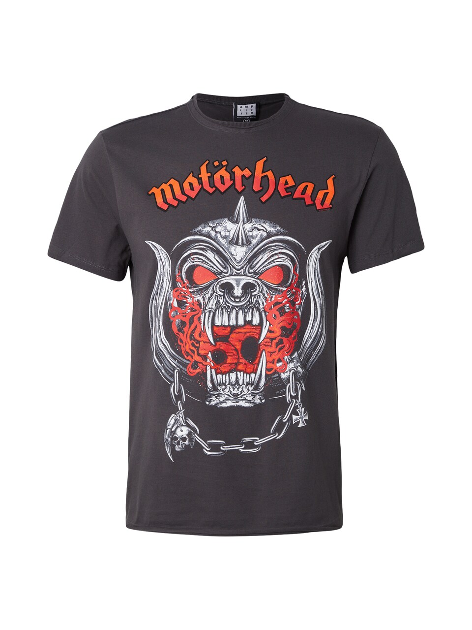 T-shirt 'MOTORHEAD WARPIG FLAMES' antracit / ljusgrå / mörkorange