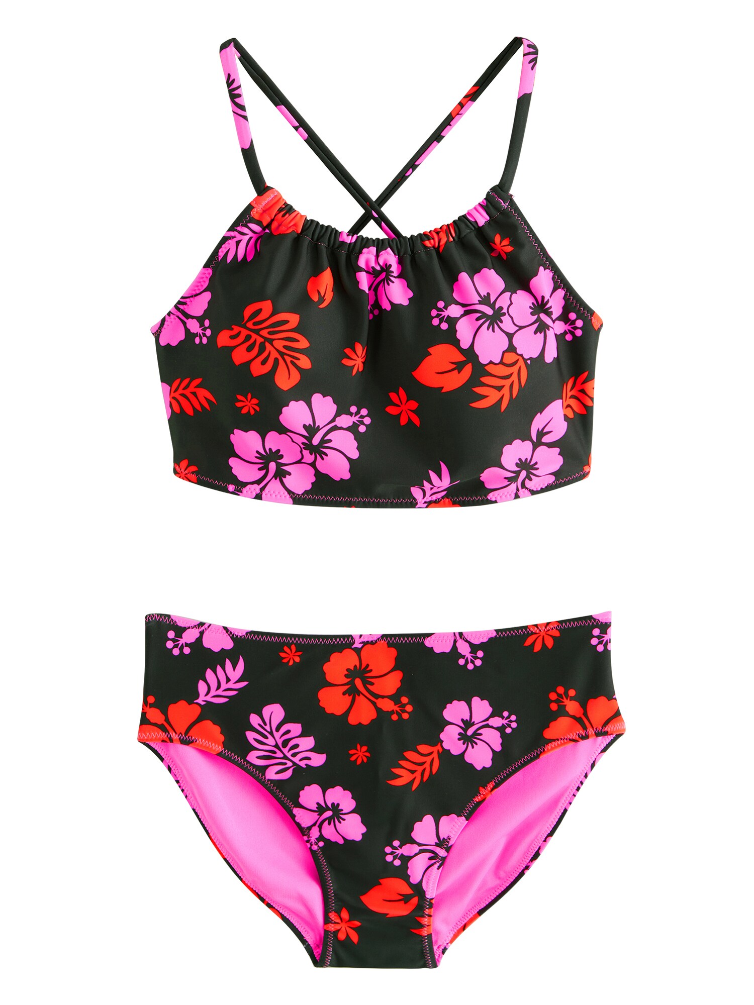 Next Costum de baie două piese  mov orhidee / roșu / negru