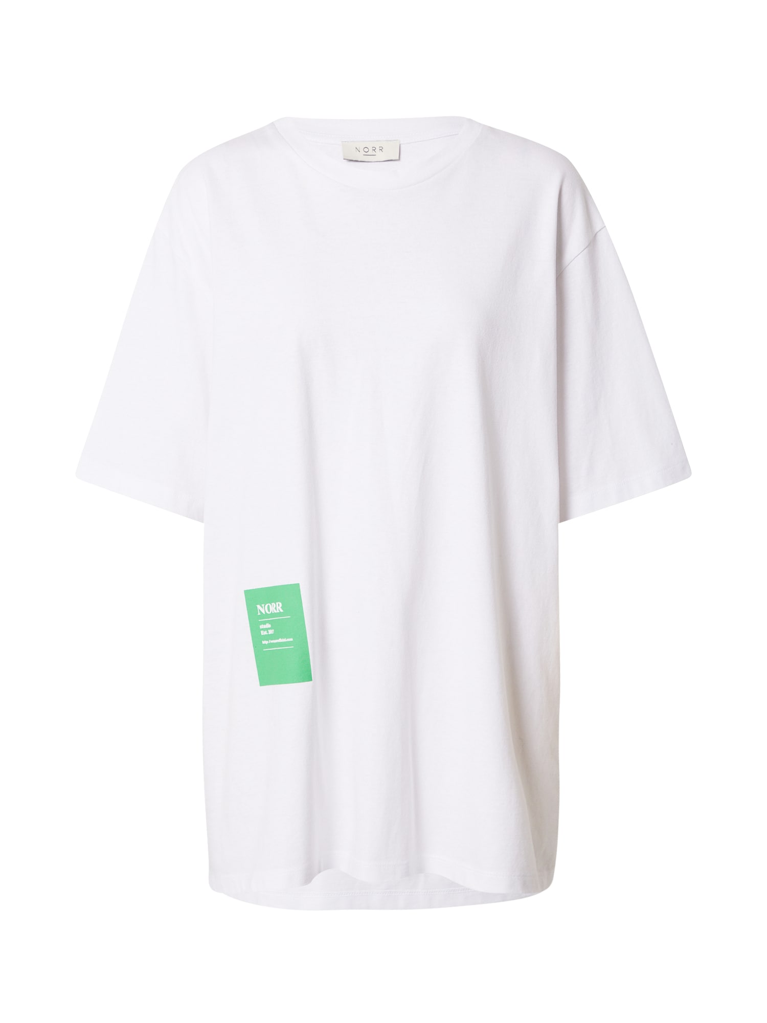 NORR Marškinėliai 'Issa' balta / žalia