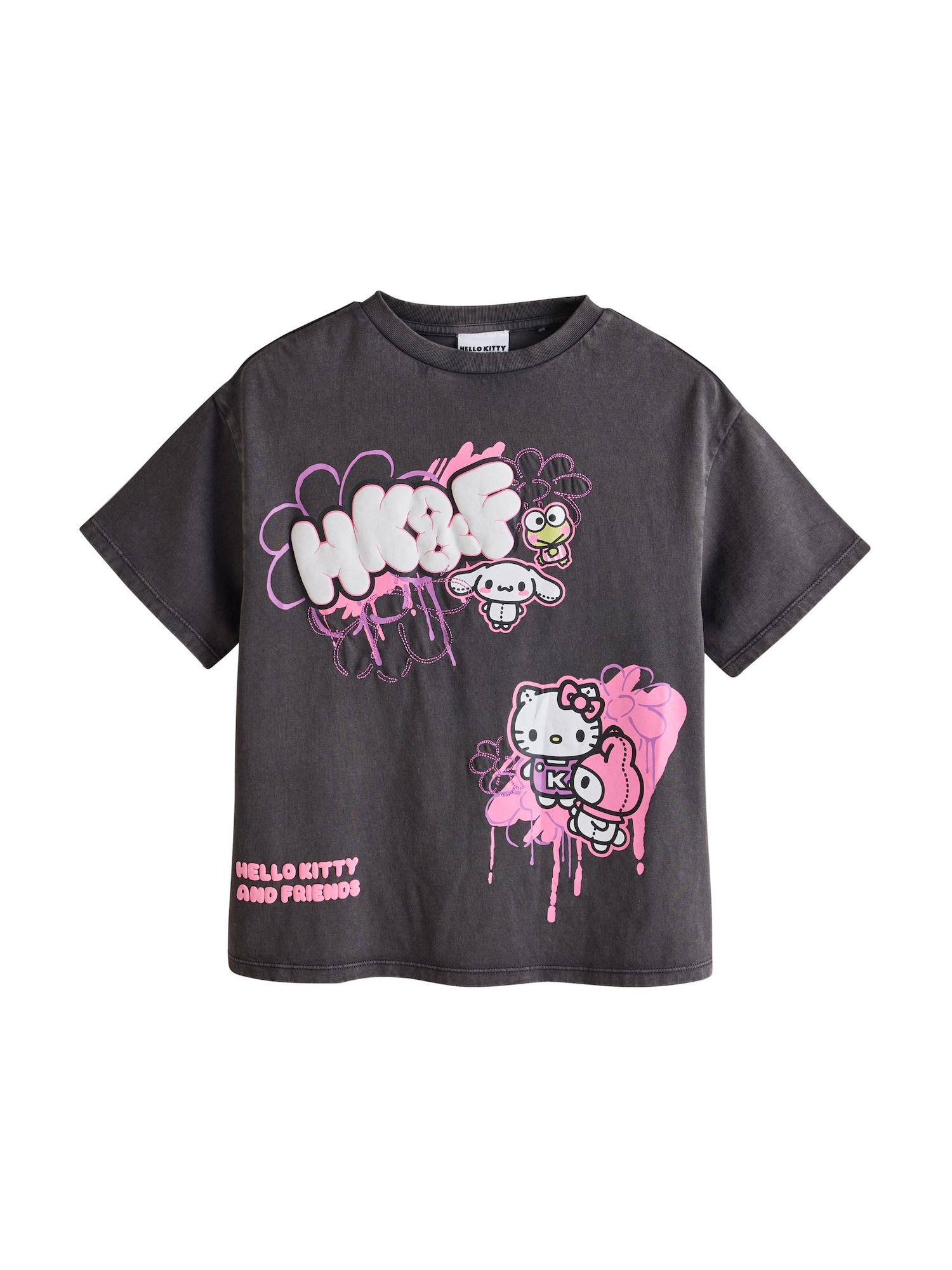 Next Camiseta 'Hello Kitty' gris oscuro / lila / rosa claro / blanco – imagen 1
