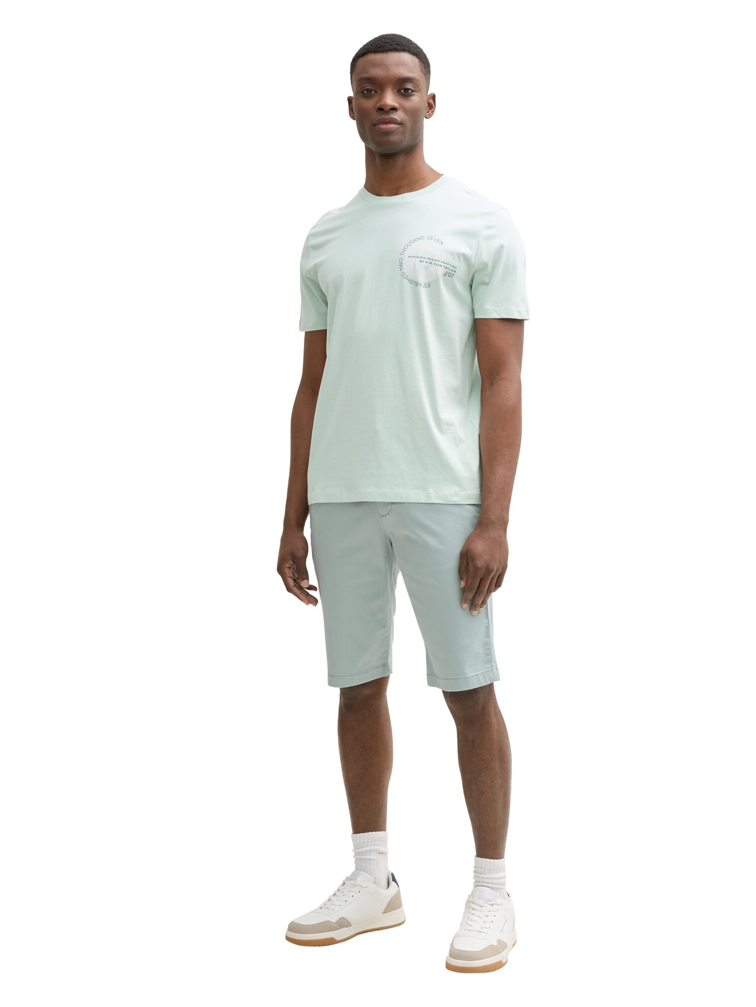 TOM TAILOR DENIM Póló  menta / fekete termék 2. képe