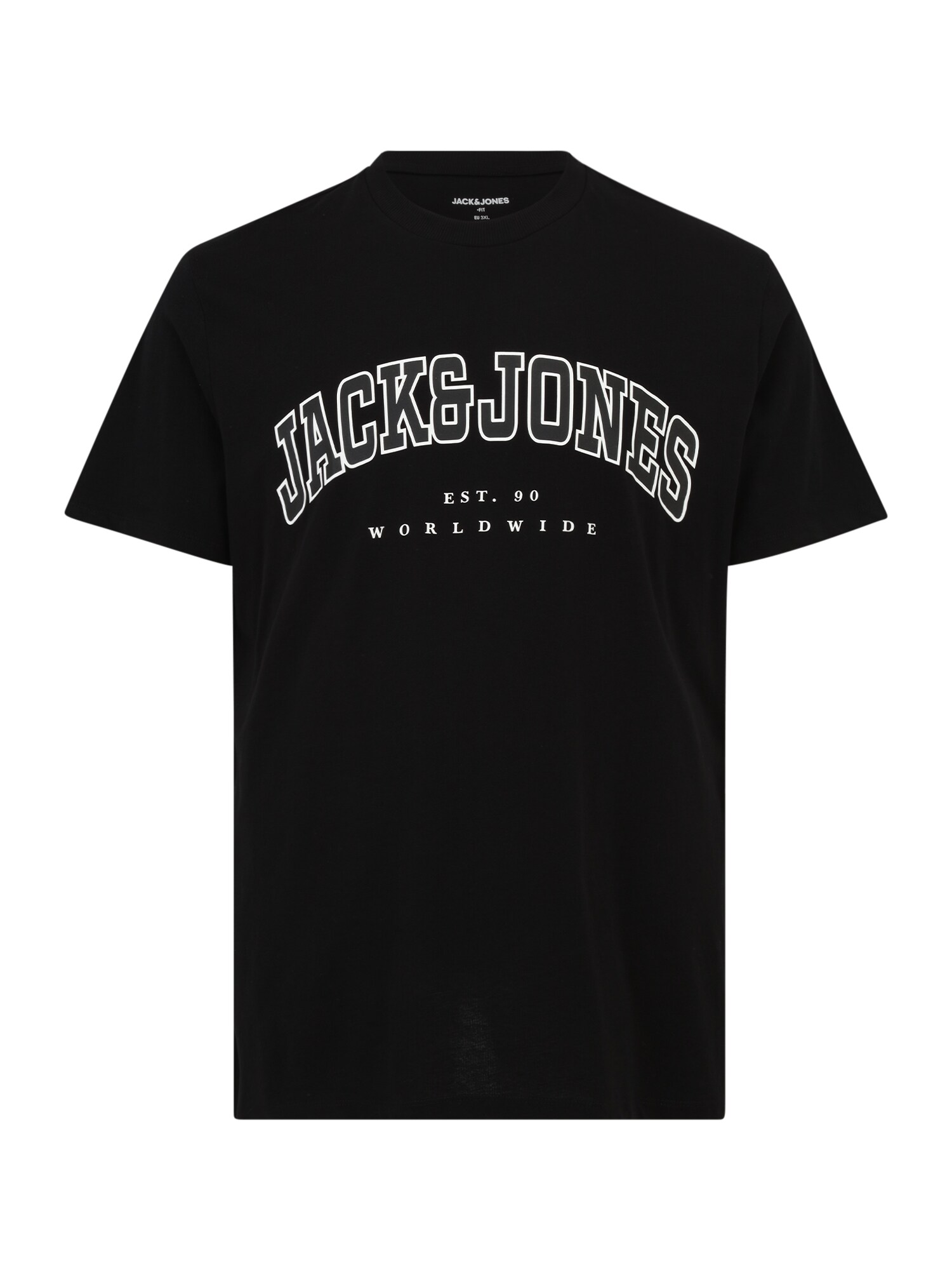 Jack & Jones Plus Tričko 'JJECALEB'  antracitová / čierna / biela