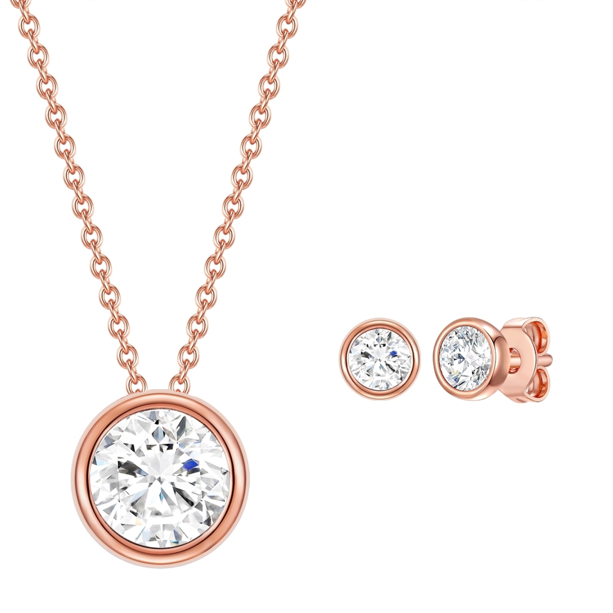 Rafaela Donata Sieraden Set Rose-goud / Transparant