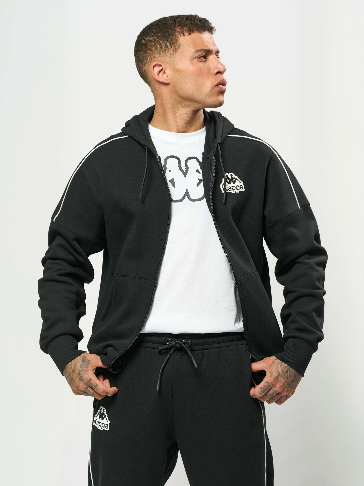 KAPPA Sudadera con cremallera 'LOGO TAPE IHMOU'  negro – imagen 4