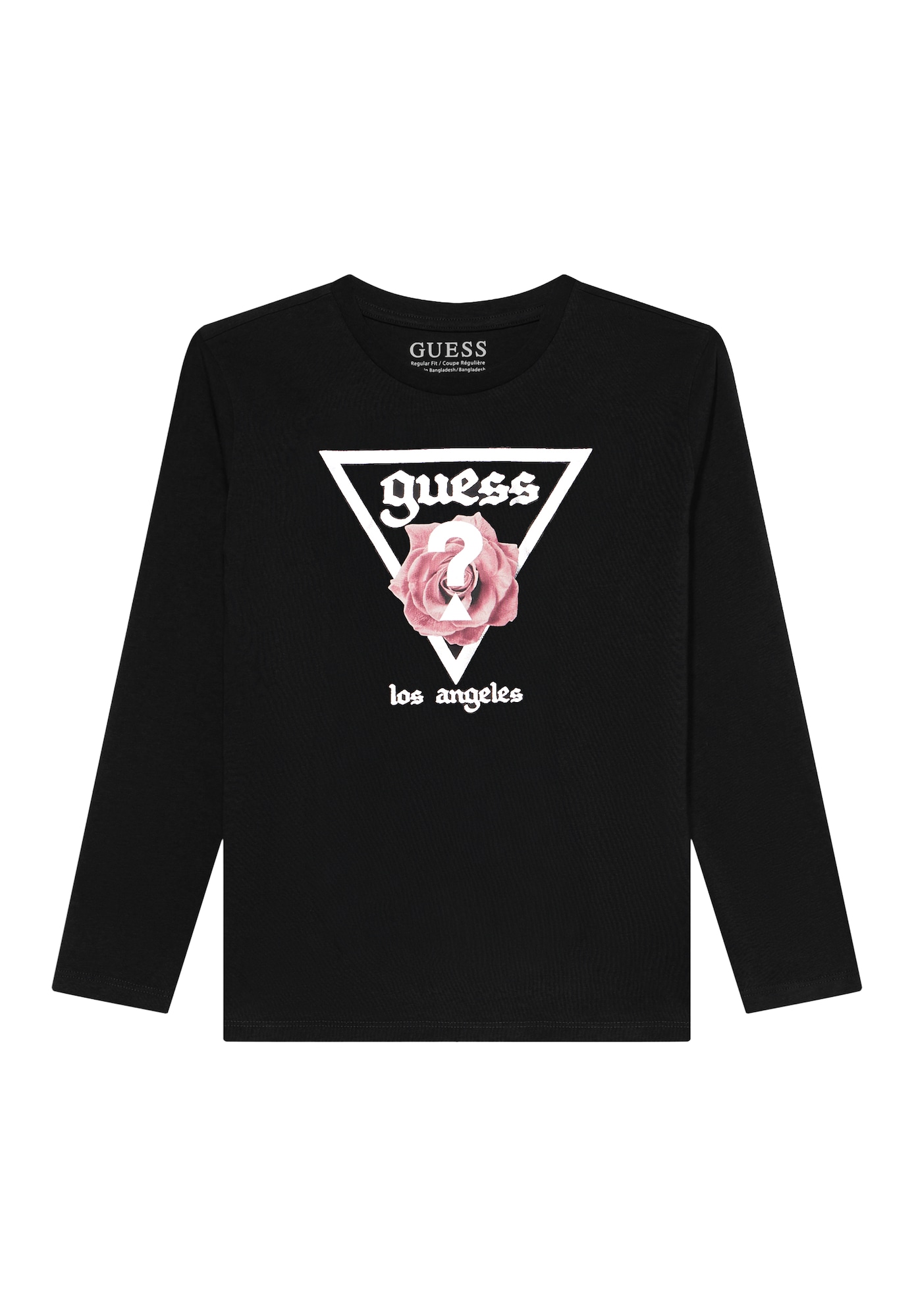 GUESS Tricou roz / negru / alb