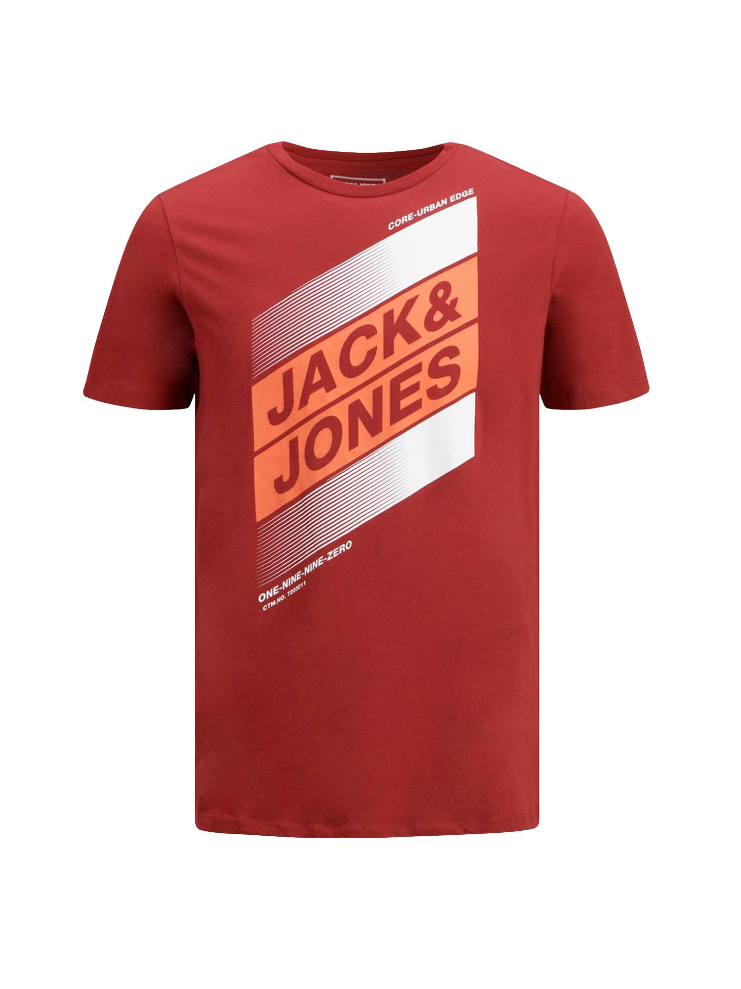 JACK & JONES Marškinėliai  raudona / oranžinė / balta