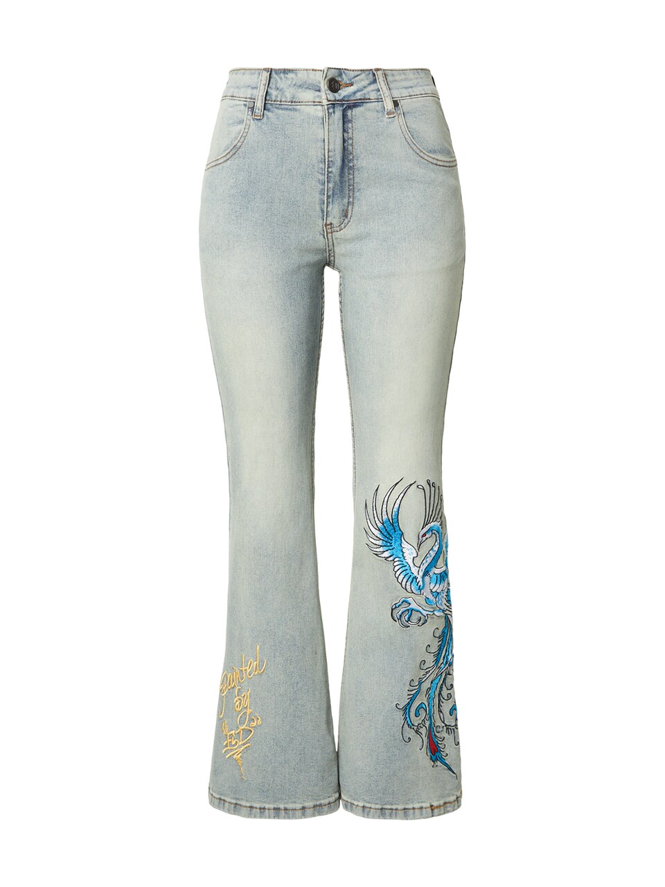 Jeans blå / pastellblå / mörkgul