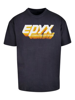 F4NT4STIC Shirt ‘EPYX Logo 3D Retro Gaming SEVENSQUARED’ Navy / Geel / Wit